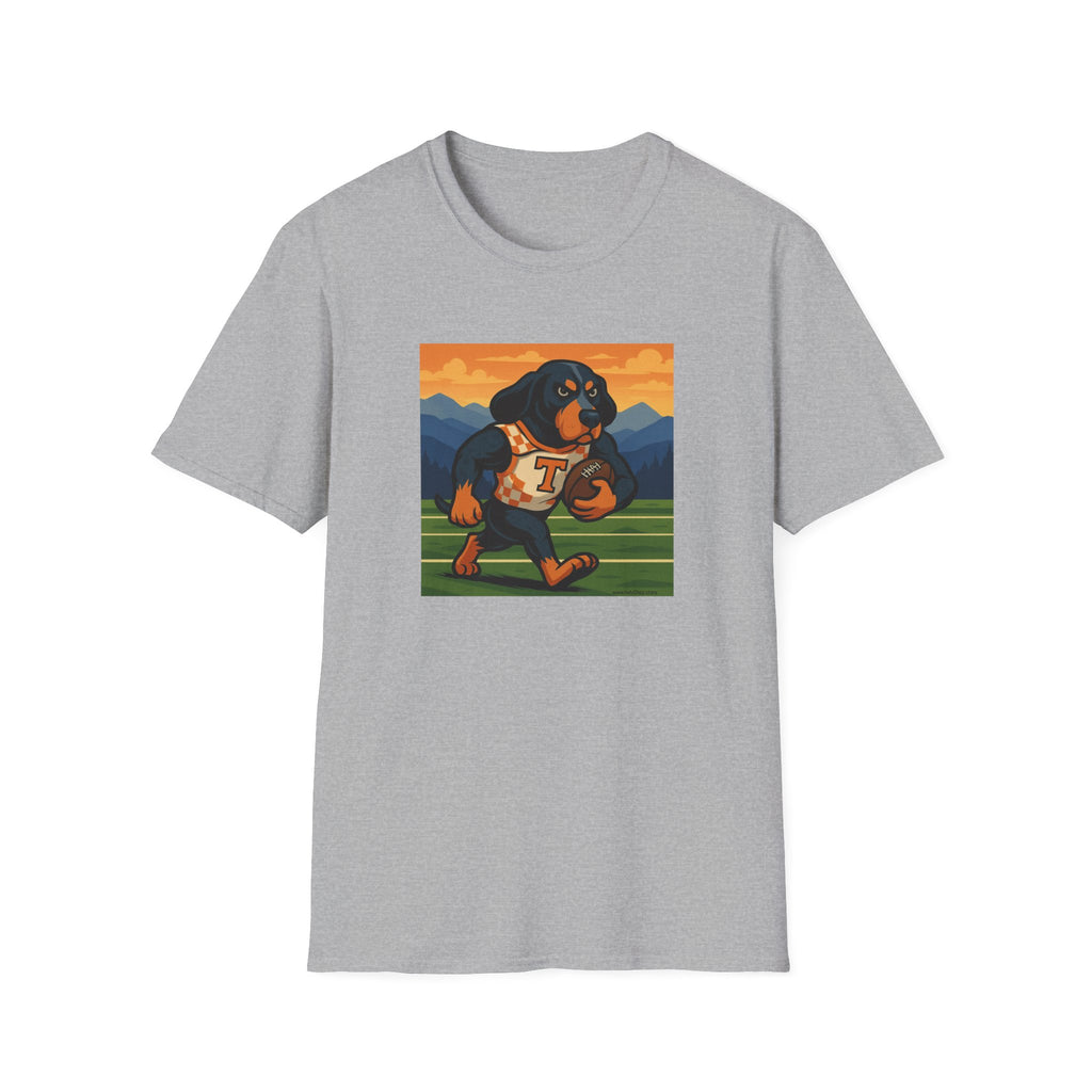 Smokey Running the Football Graphic T-Shirt | Tennessee Volunteers Hound