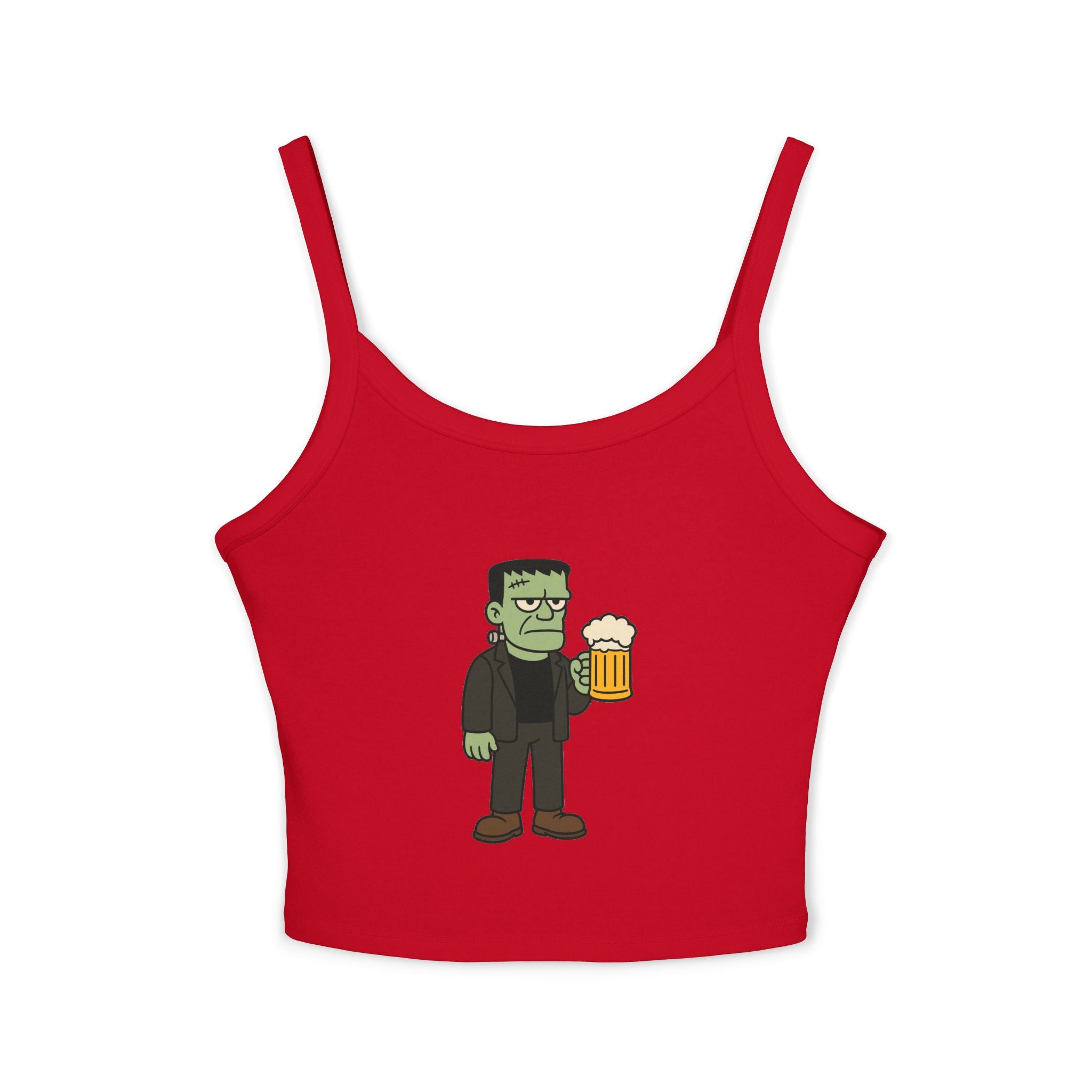 Monster with Beer Women's Tank Top | Spaghetti Strap Tank Top
