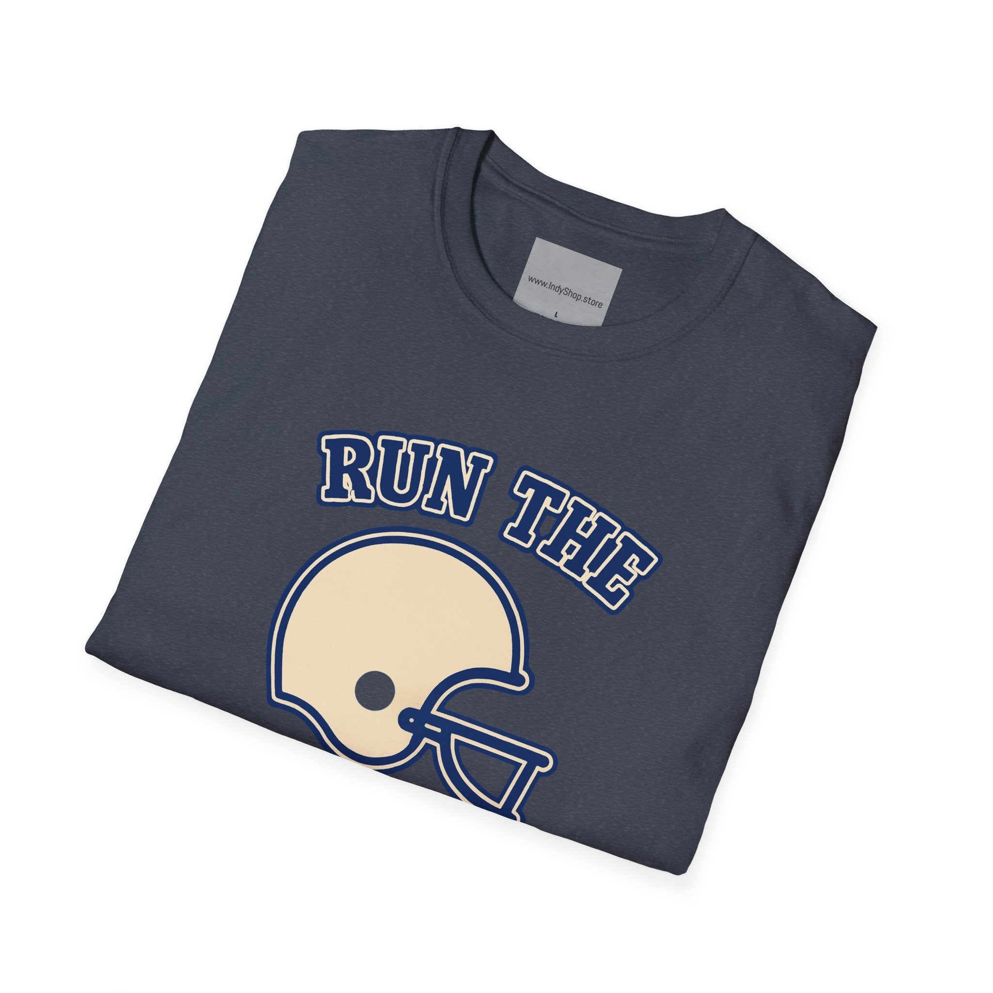 Run the Damn Ball Blue and White Unisex Graphic T-Shirt