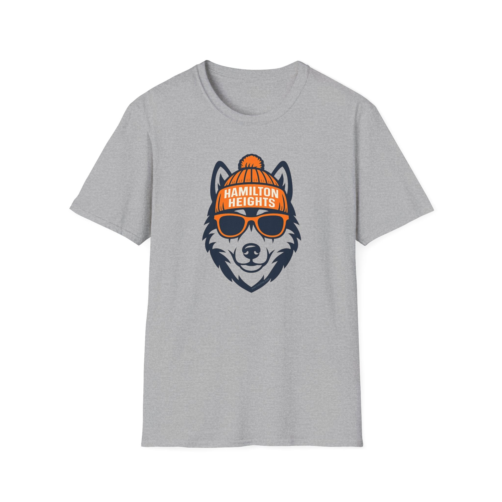 Hamilton Heights Husky Unisex Graphic T-Shirt | Husky with Glasses and Hat