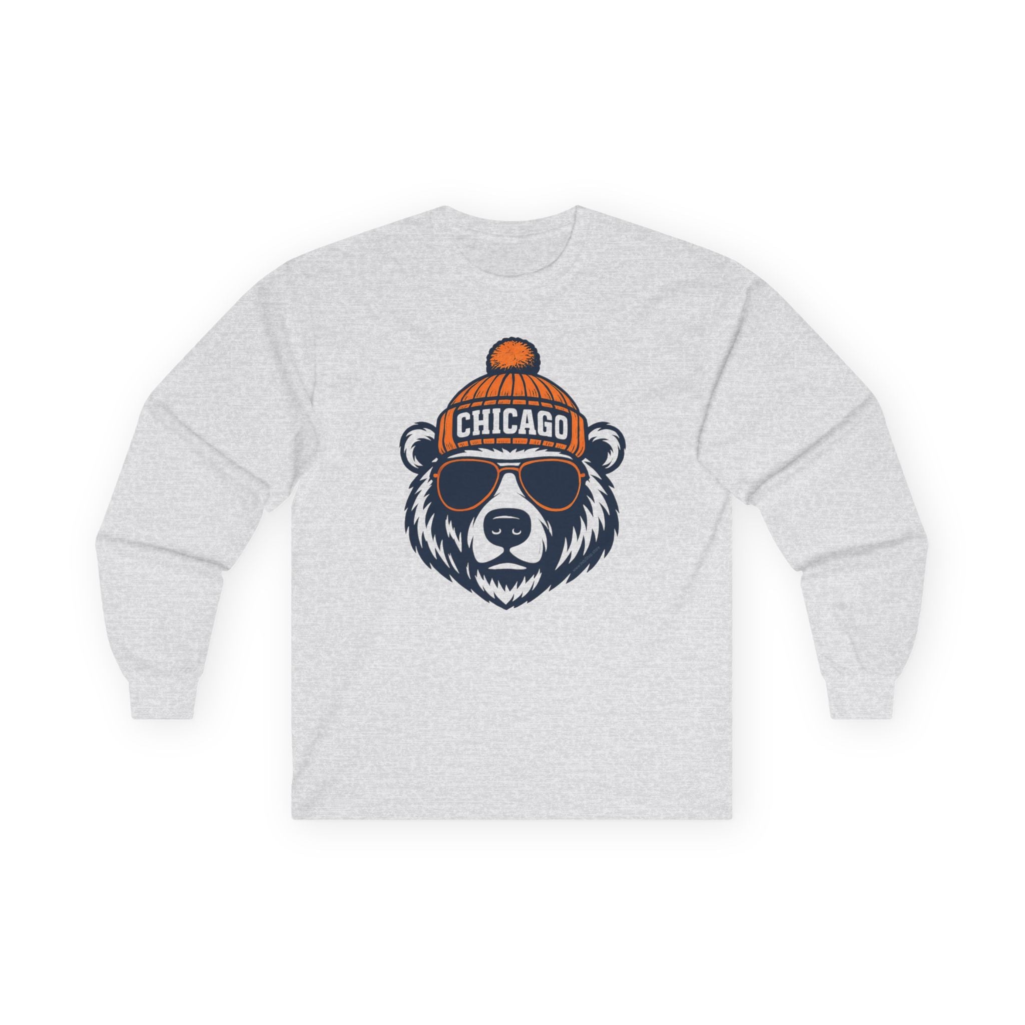 Chicago Bears Unisex Long Sleeve Tee | Bear with Glasses and Hat