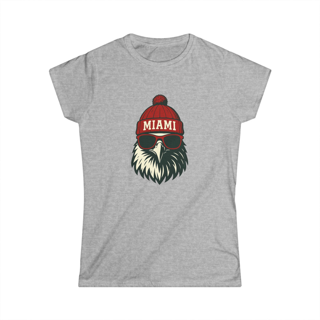 Miami Redhawks Women's Graphic Tee | Hawk with Glasses and Hat