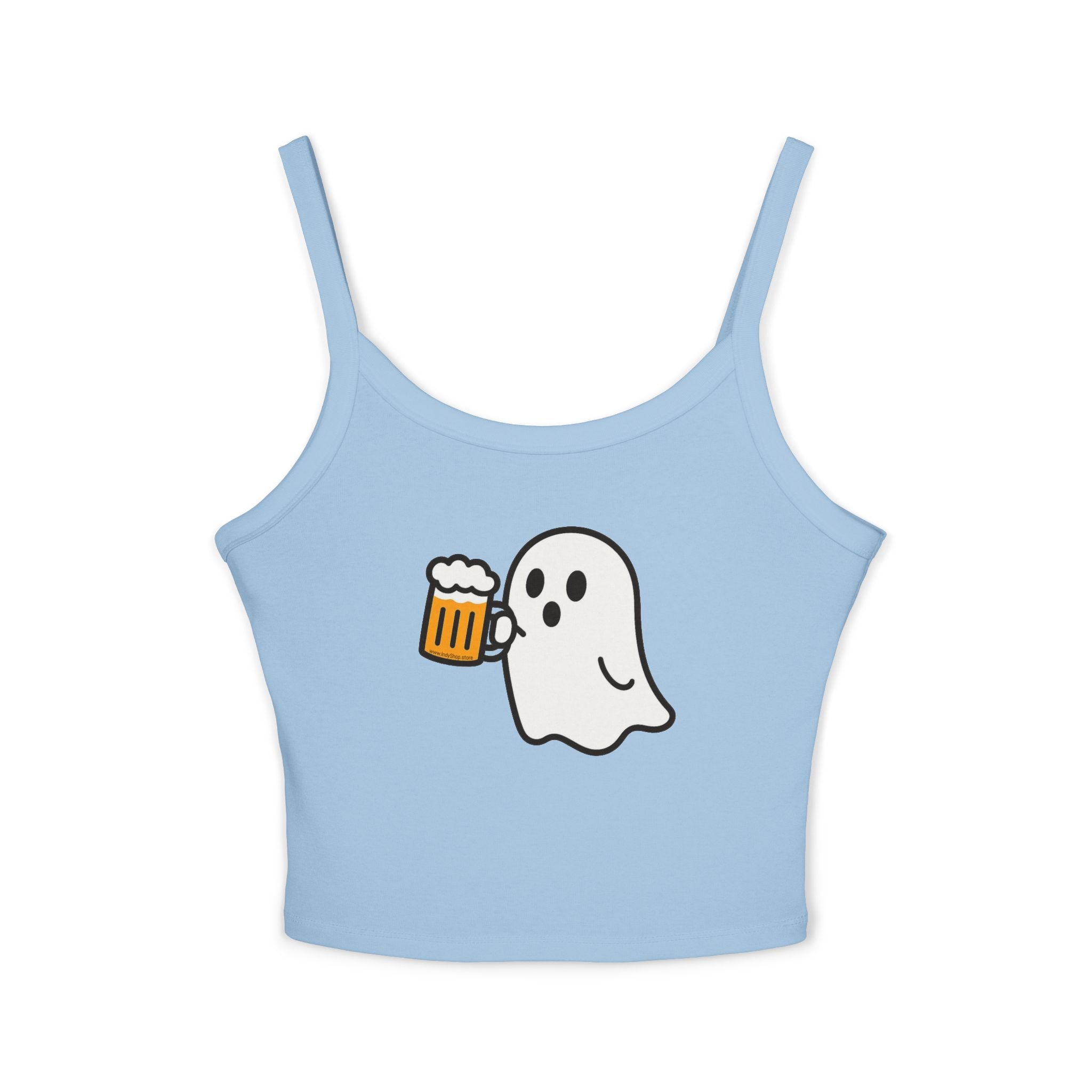 Ghost with Beer Women's Tank Top | Spaghetti Strap Tank Top
