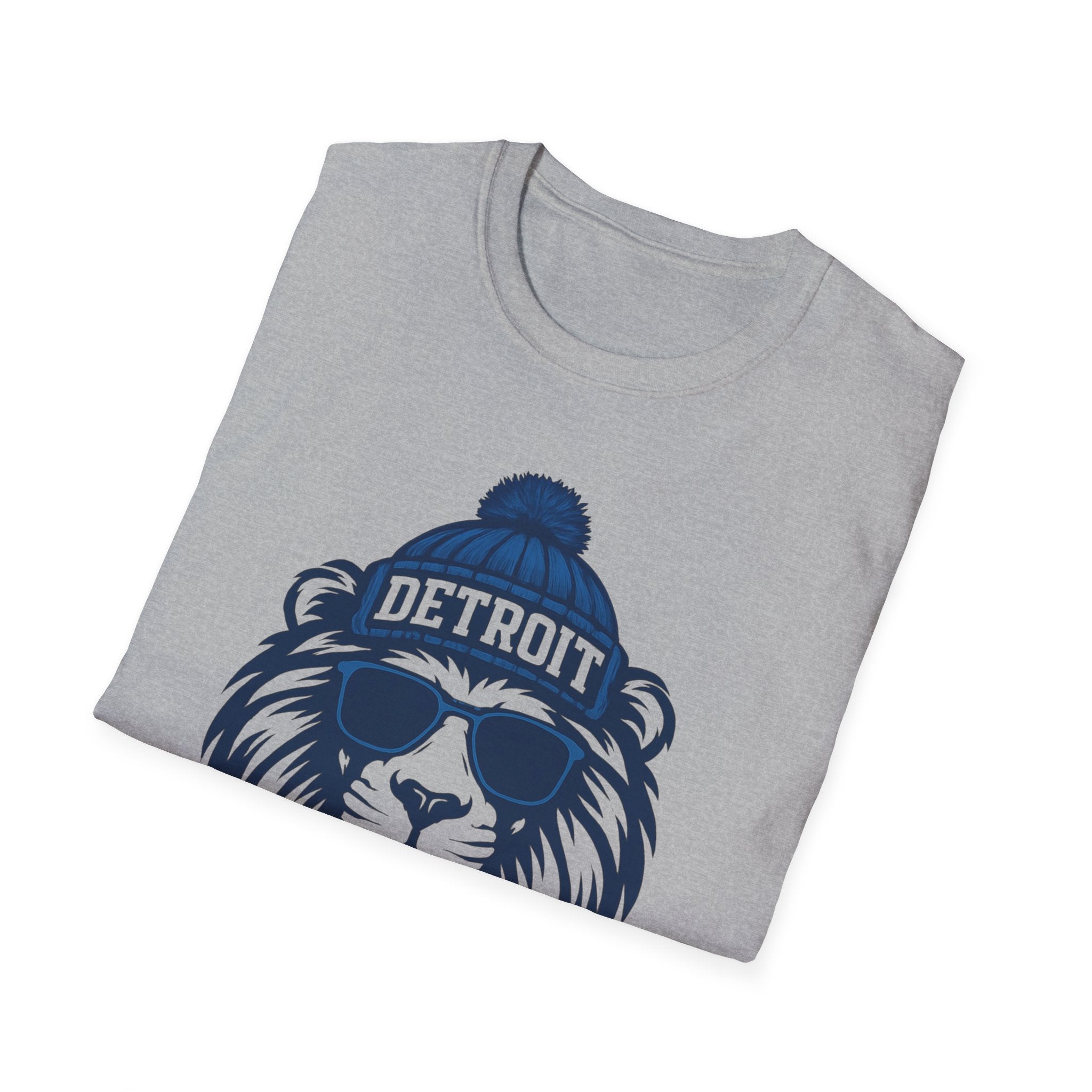Detroit Lions Graphic T-Shirt | Lion with Glasses and Hat