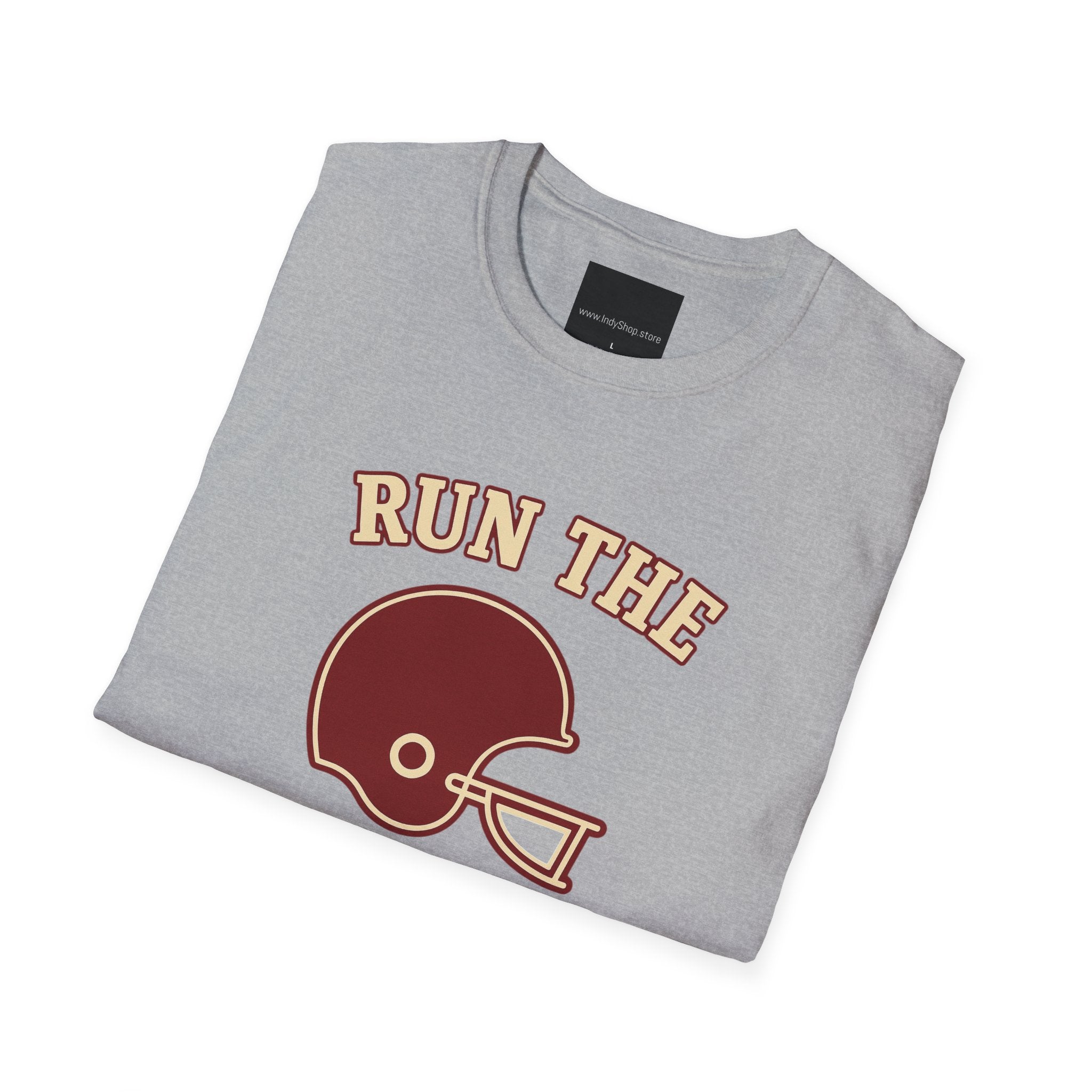 Run the Damn Ball Cream and Crimson Unisex Graphic T-Shirt