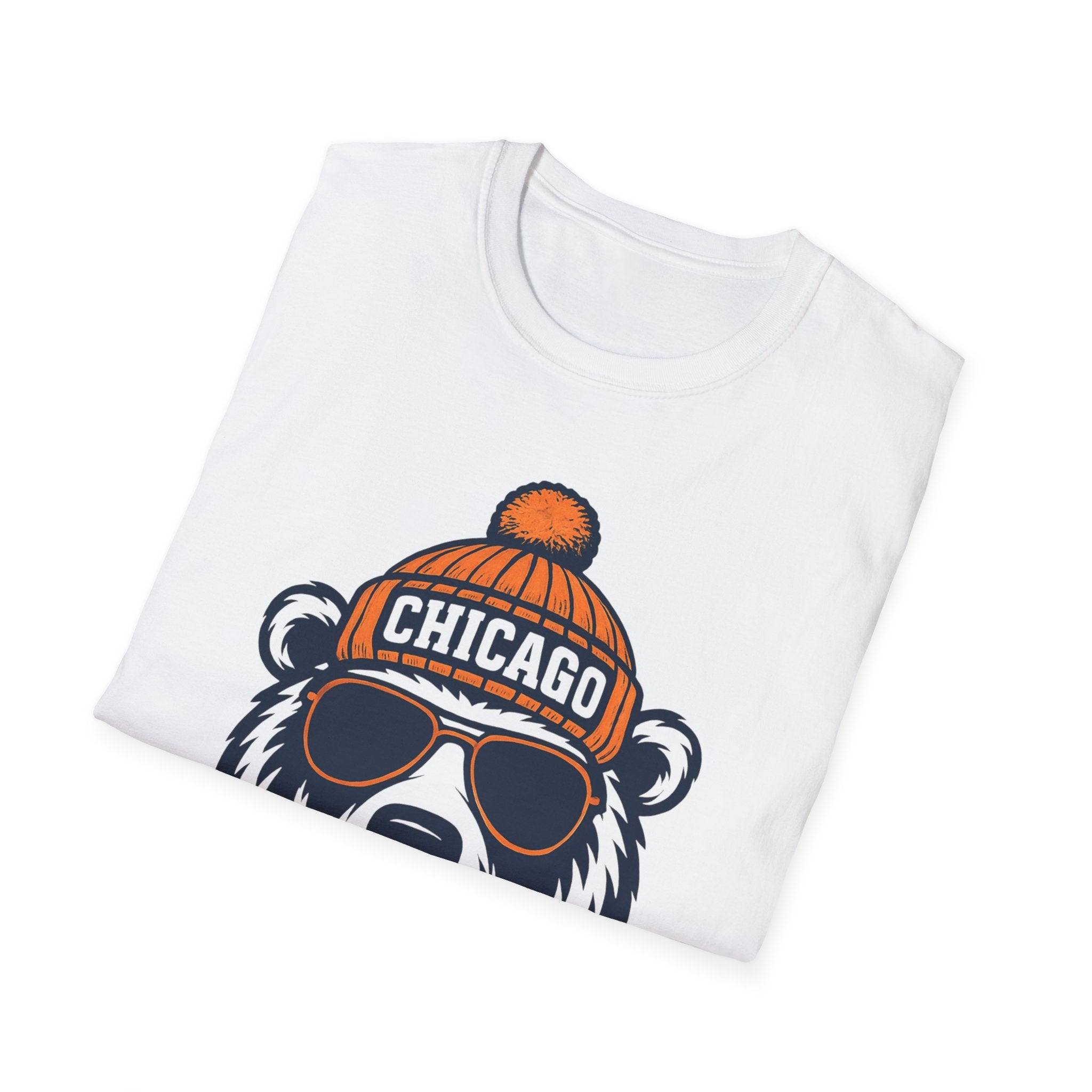 Chicago Bears Graphic T-Shirt | Bear With Glasses and Hat