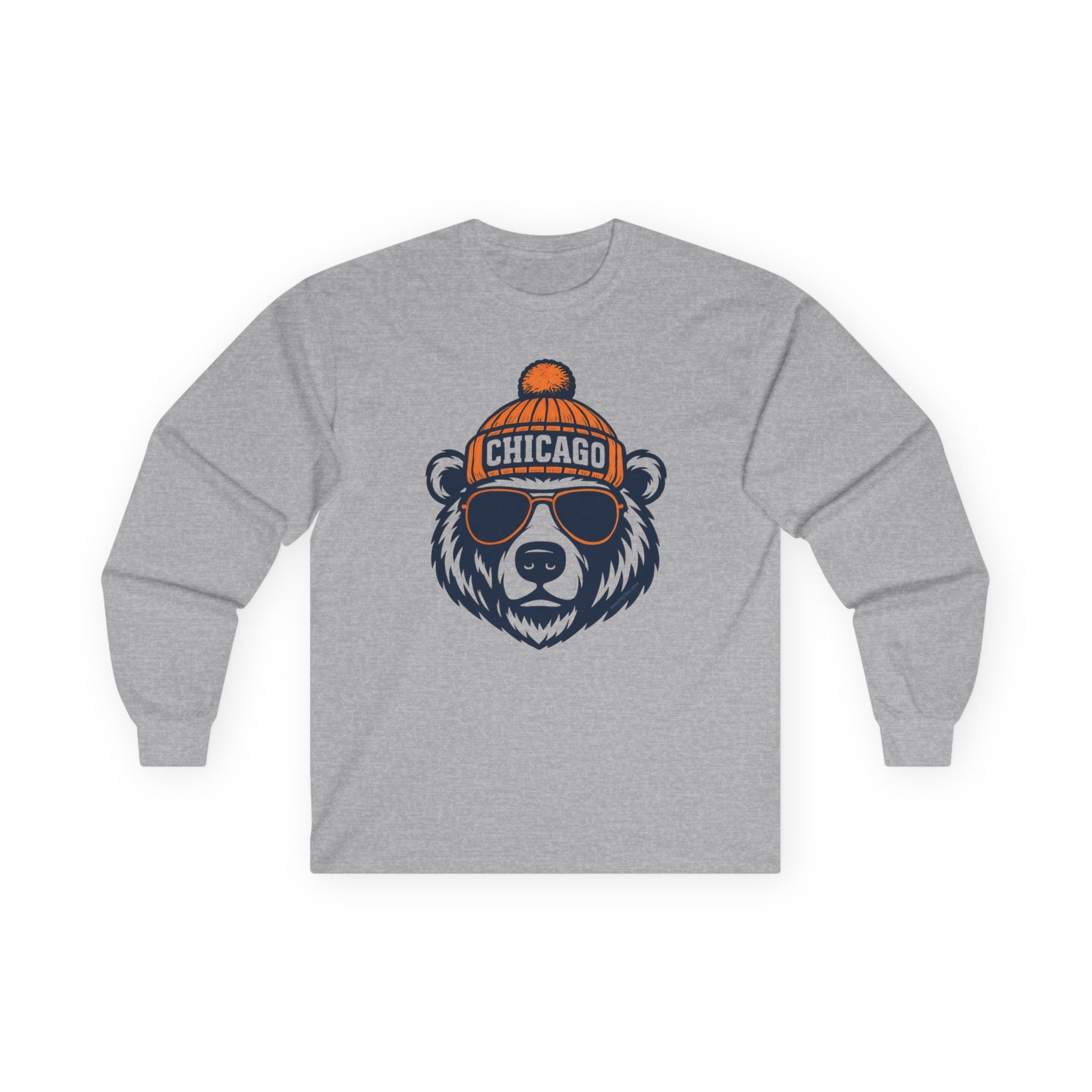 Chicago Bears Unisex Long Sleeve Tee | Bear with Glasses and Hat