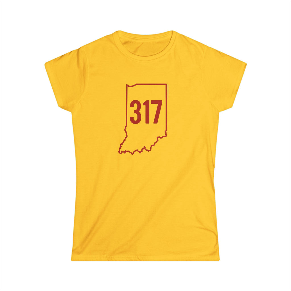 Indiana 317 Red Outline Women's Graphic Tee