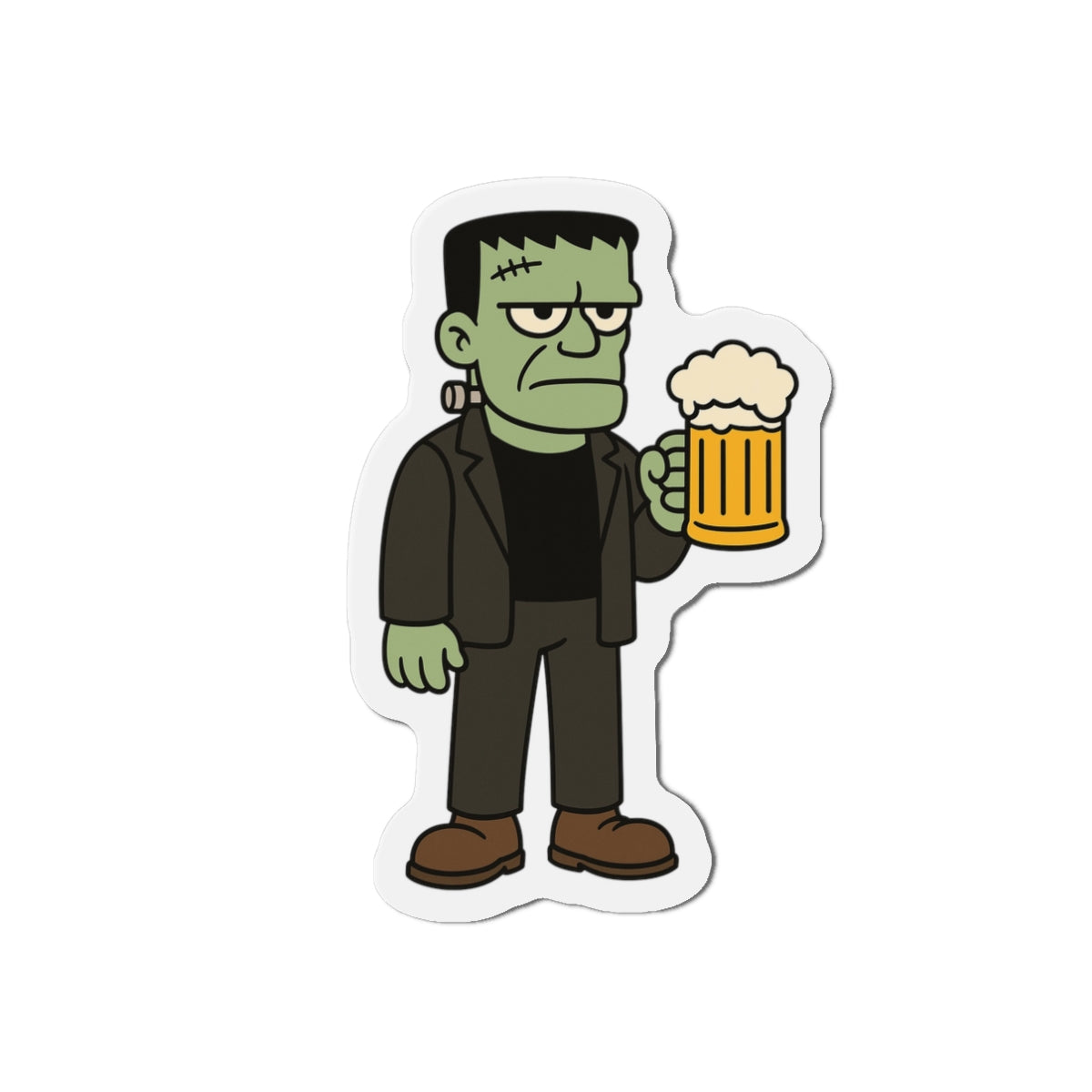 Monster With Beer Halloween Die-Cut Magnets