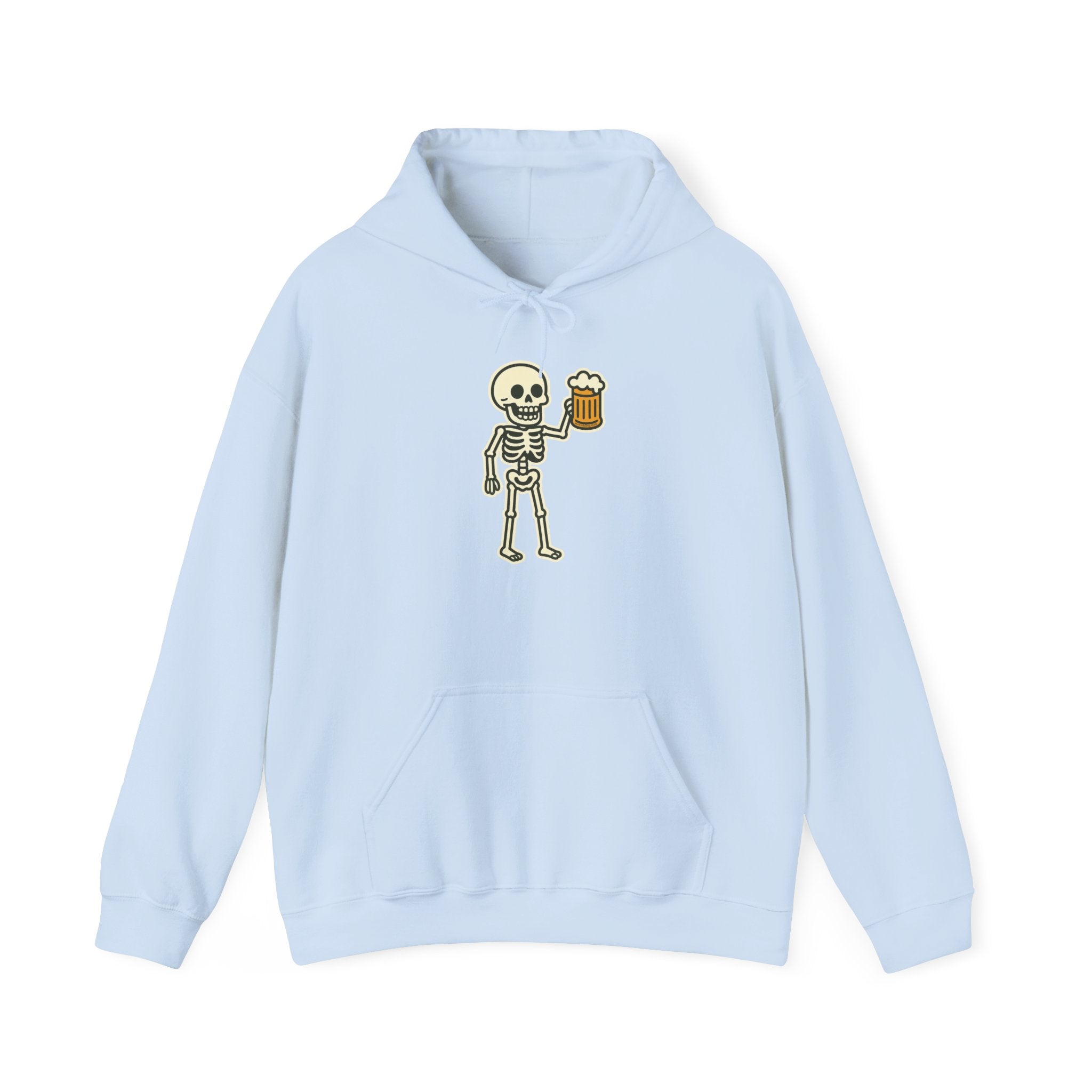 Skeleton Drinking Beer Hoodie – Unisex Heavy Blend Sweatshirt