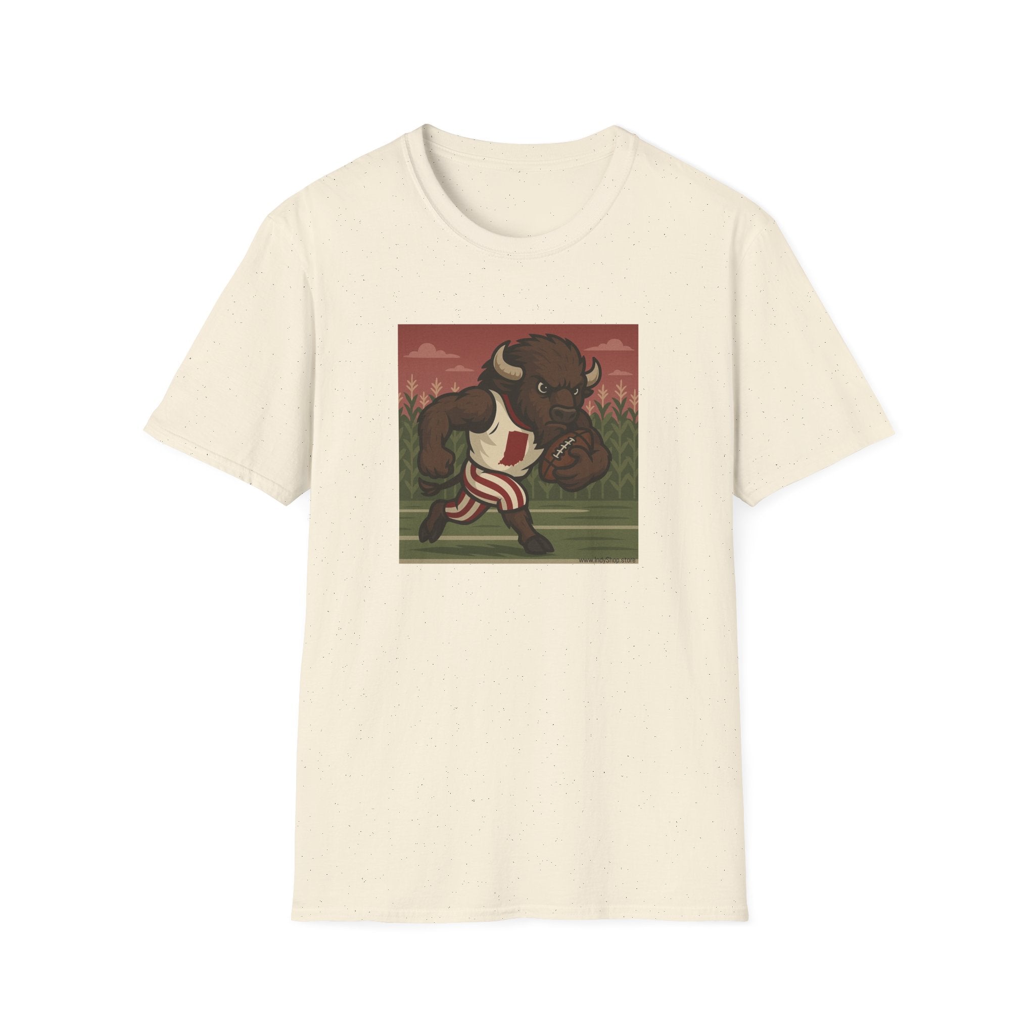 Bison Running the Football Graphic T-Shirt | Indiana Hoosiers Bison