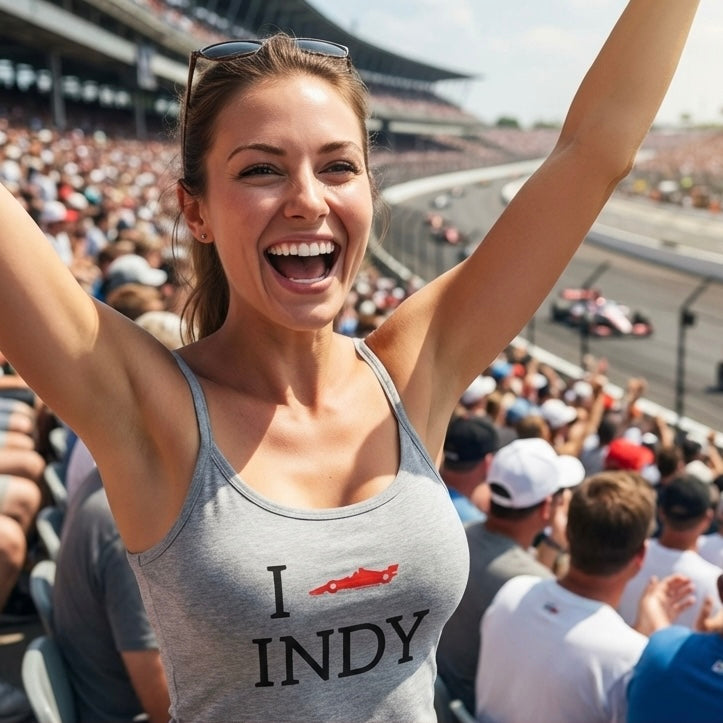 I Heart INDY Racecar Women's Tank Top | Spaghetti Strap Indy Racing Tank