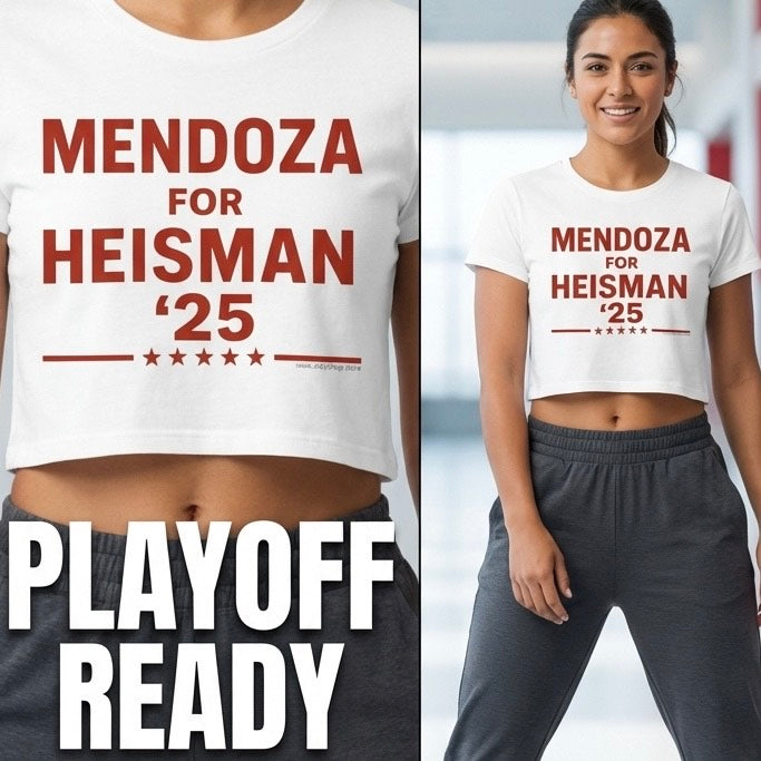 Mendoza for Heisman '25 Women's Crop Top | Indiana Football