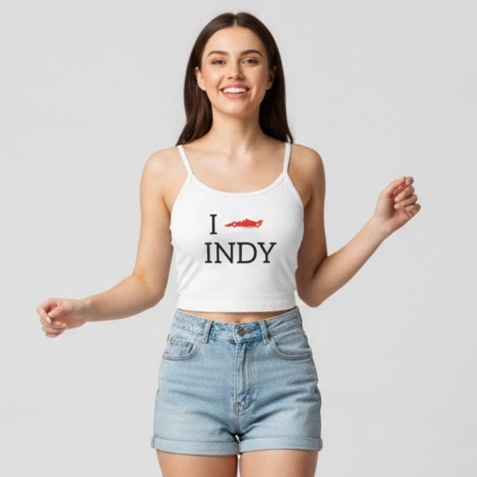 I Heart INDY Racecar Women's Tank Top | Spaghetti Strap Indy Racing Tank