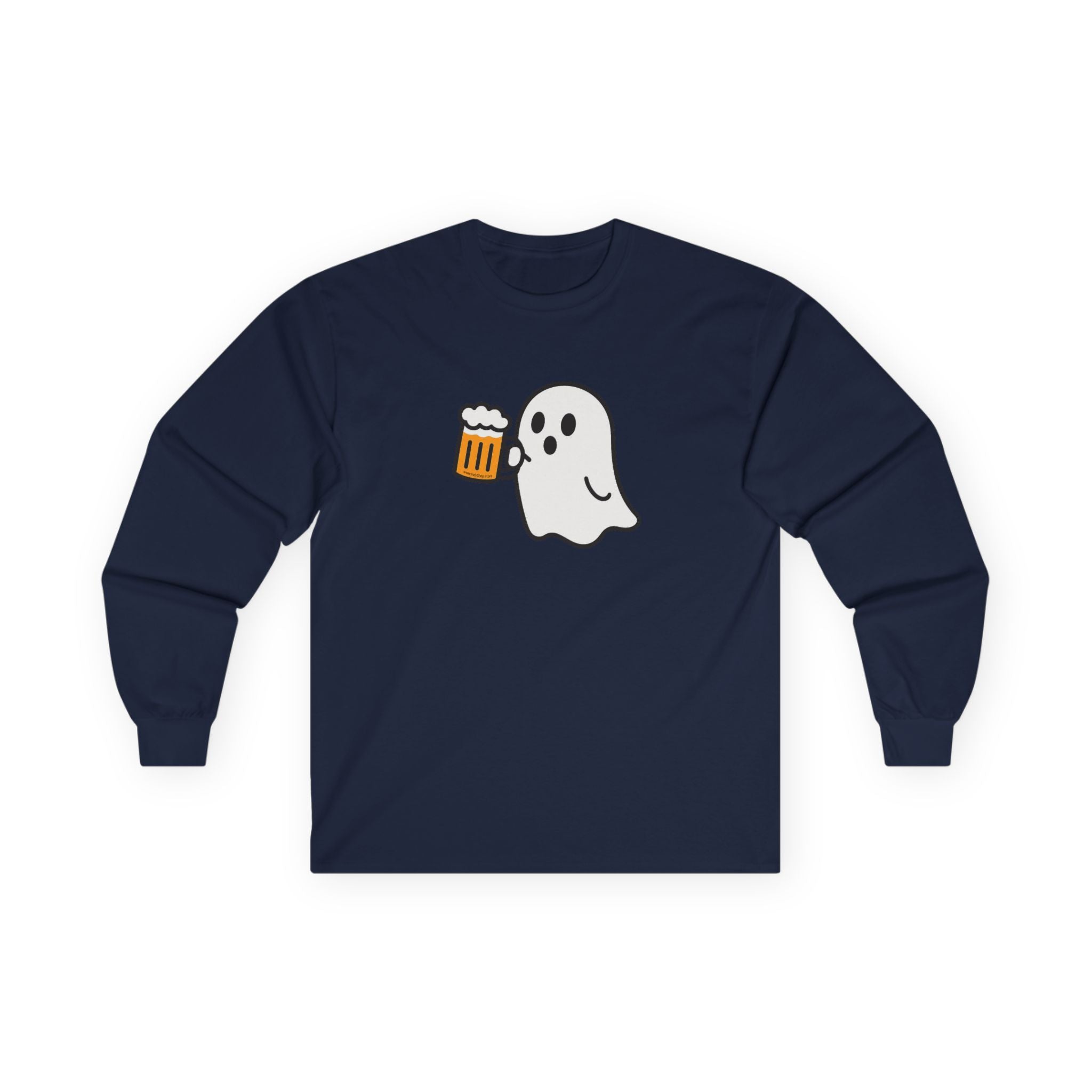 Ghost with Beer Unisex Long Sleeve Tee