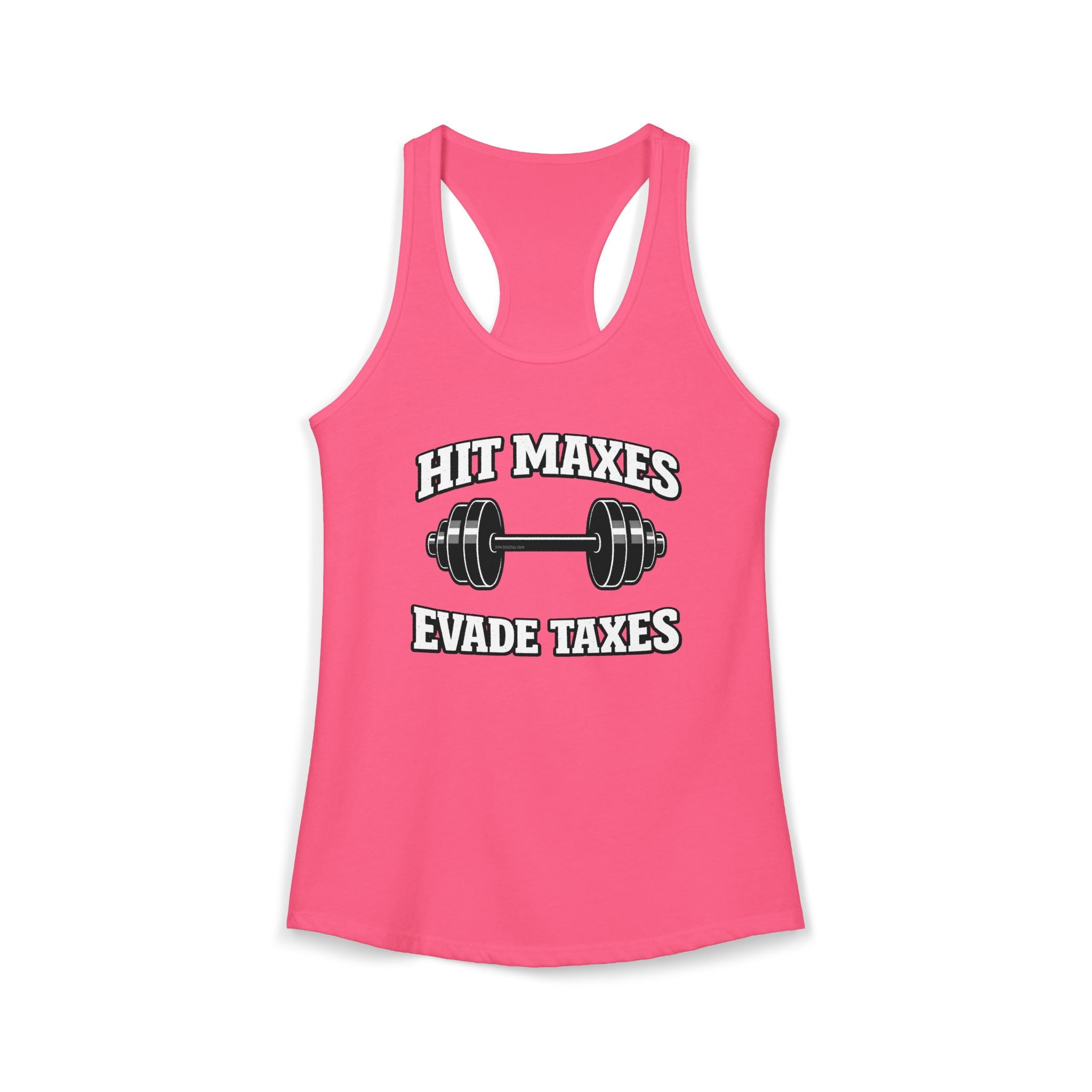 Hit Maxes Evade Taxes Racerback Tank
