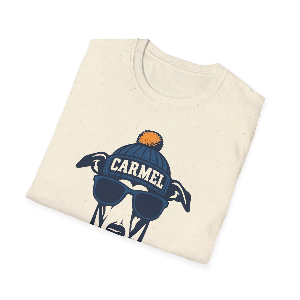 Carmel Greyhounds Unisex Graphic T-Shirt | Greyhound with Glasses and Hat