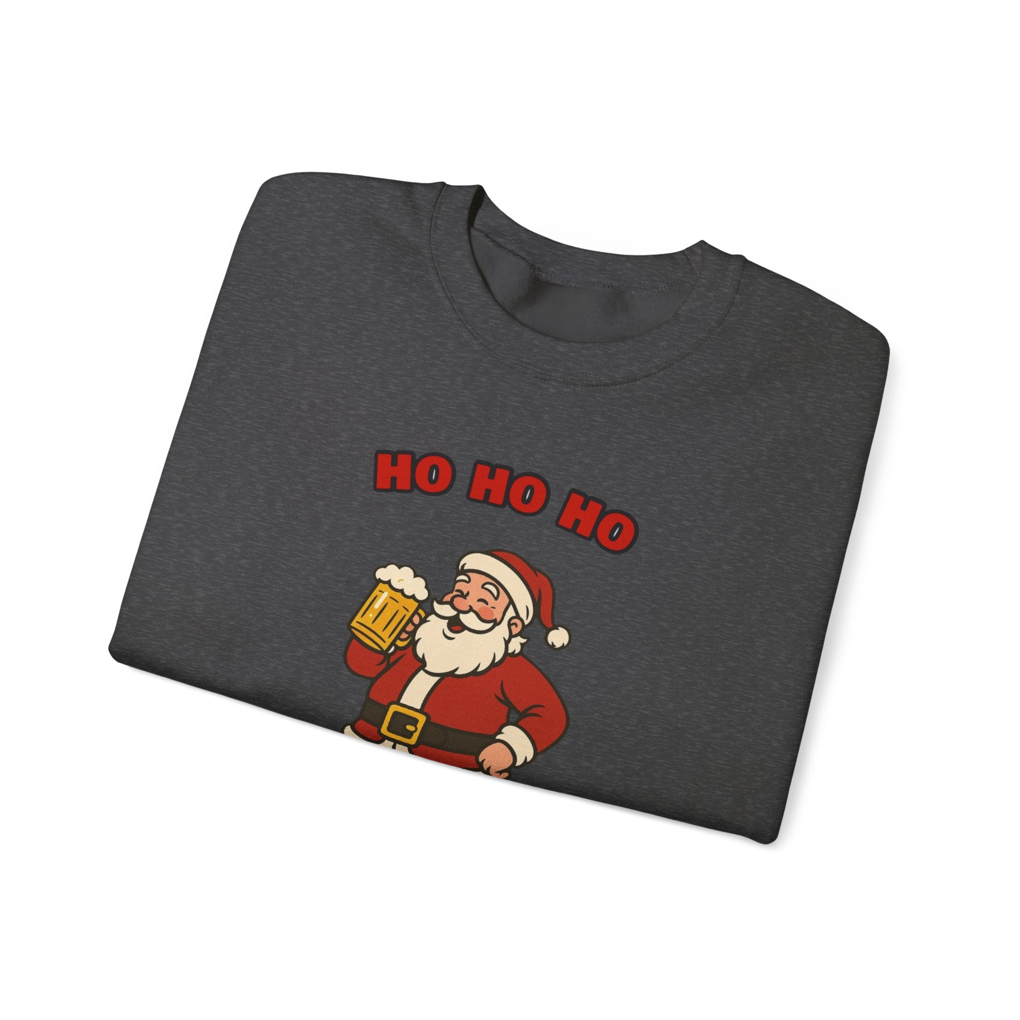 Ho Ho Ho Hoosiers Christmas Crewneck | Santa With Beer Sweatshirt