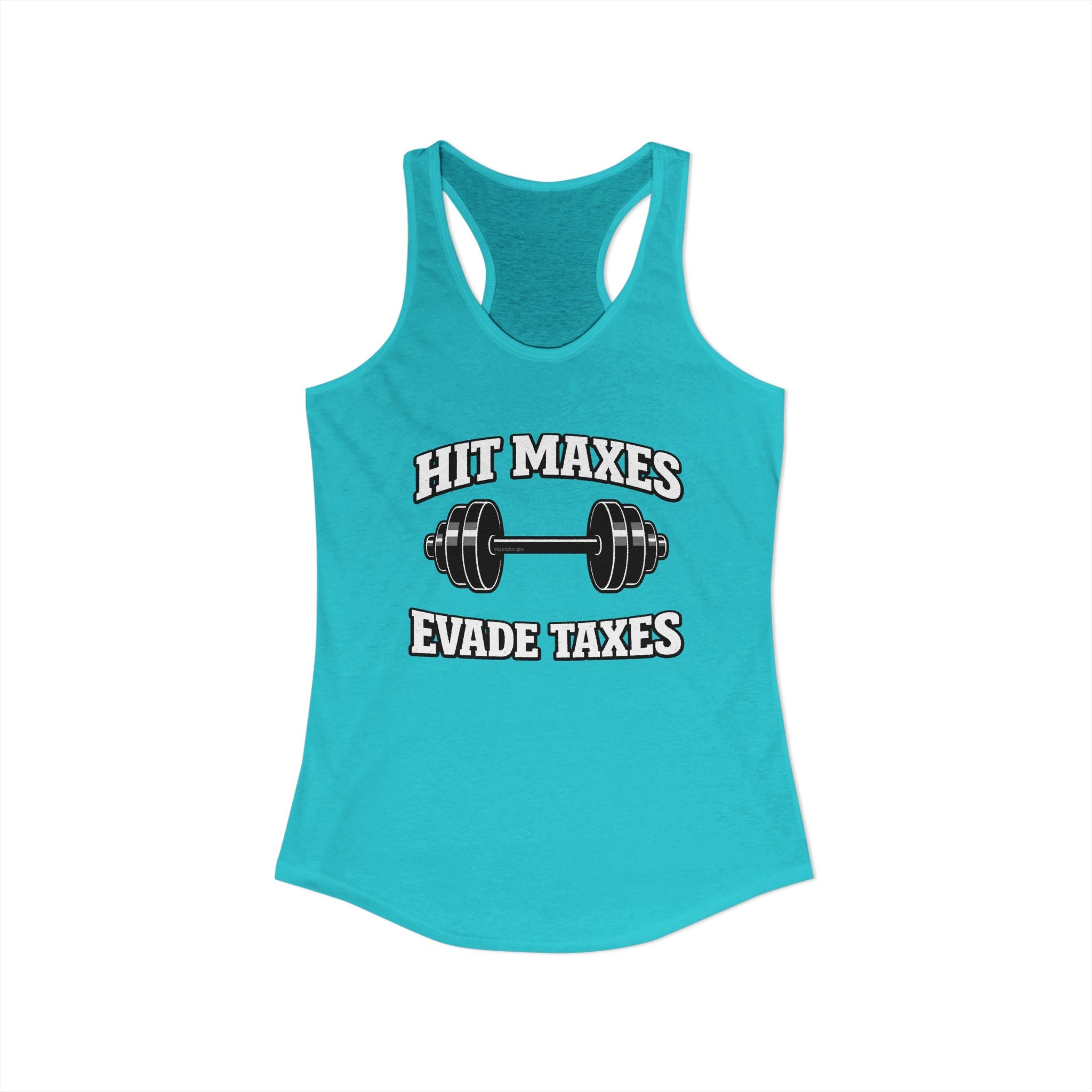 Hit Maxes Evade Taxes Racerback Tank