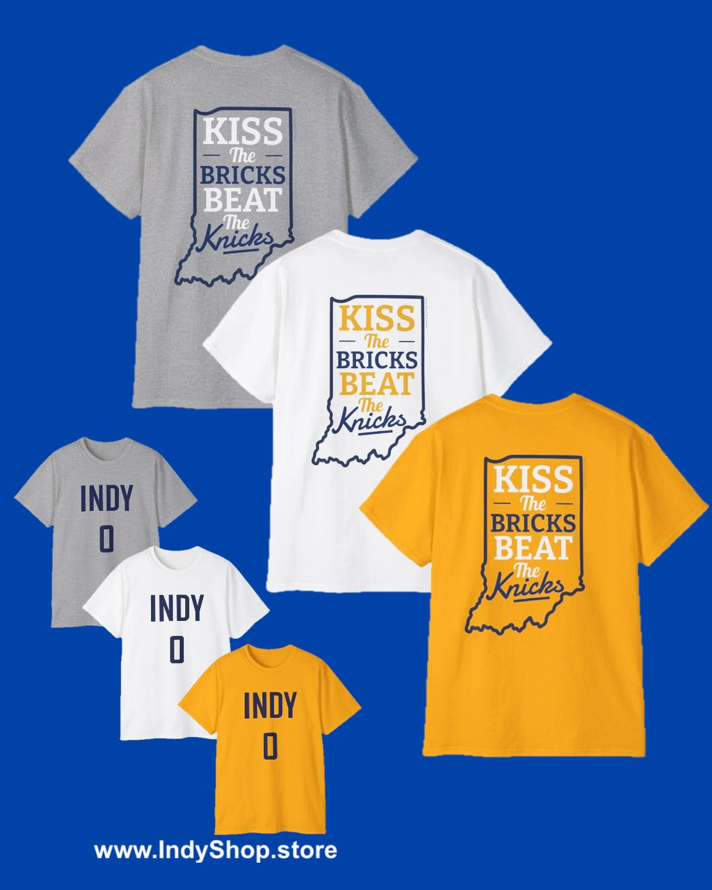 Kiss the Bricks Beat the Knicks Back | Indy 0 Front | Unisex T-Shirt | Indy Pacers