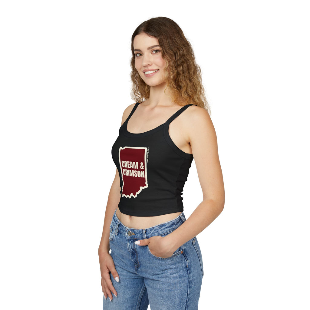 Cream & Crimson Women's Tank Top | Spaghetti Strap Tank Top