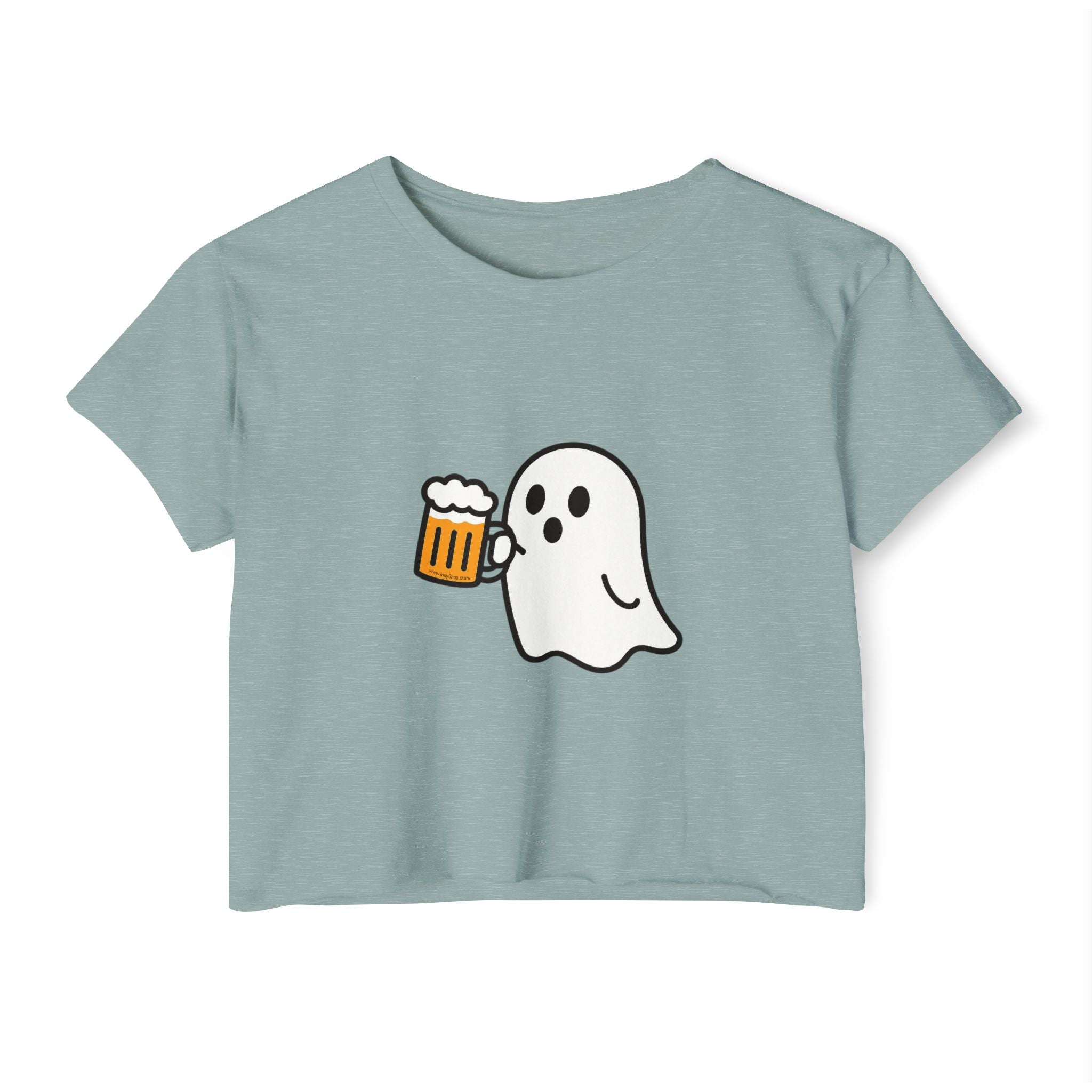 Ghost with Beer Crop Top