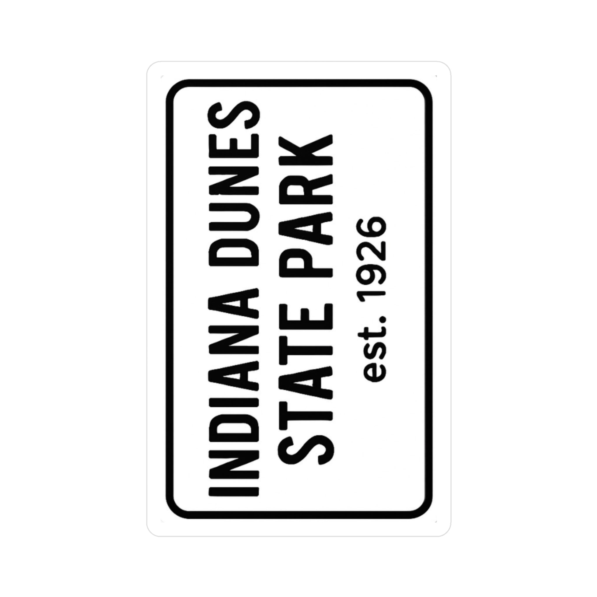 Indiana Dunes State Park Sticker | Black Letters on White Background
