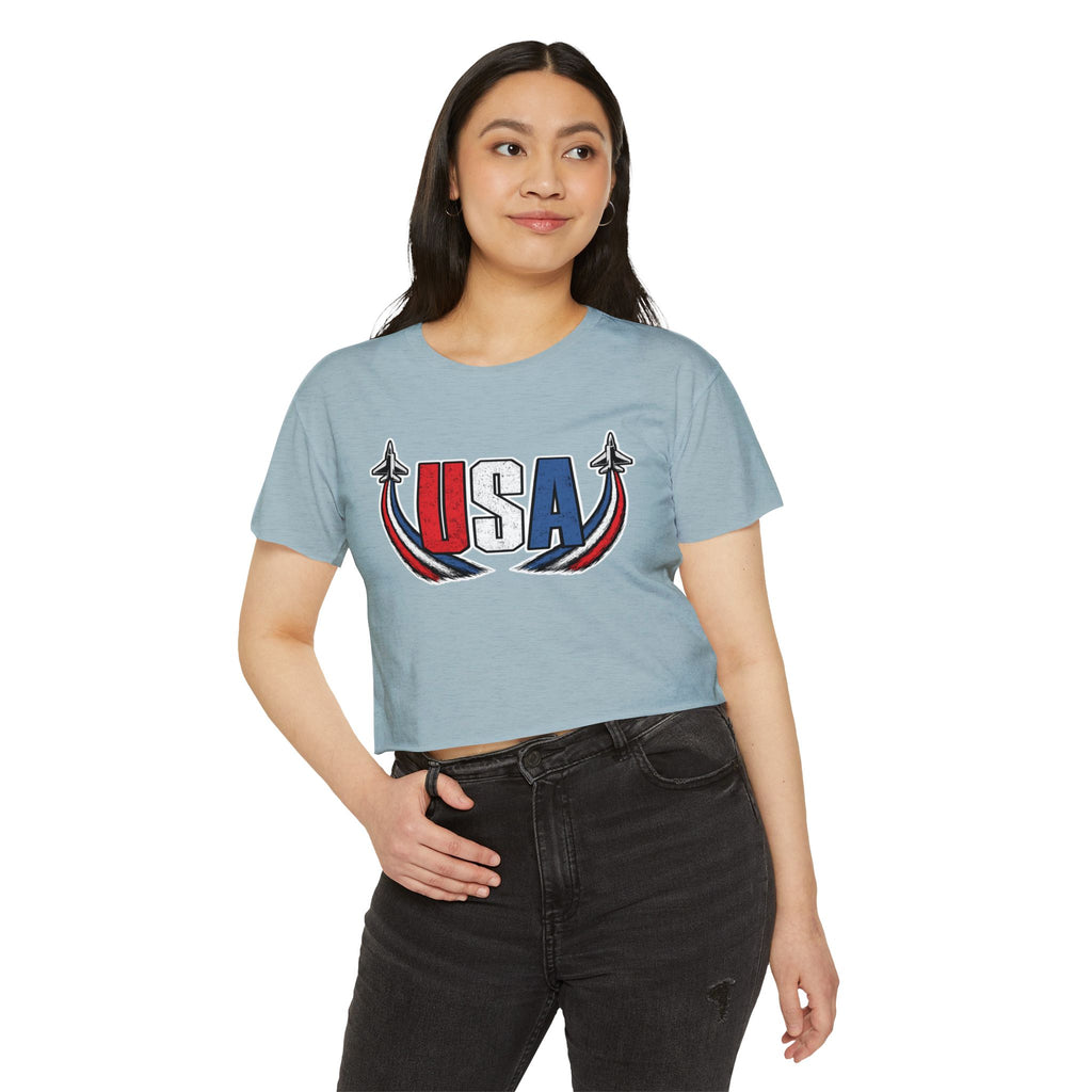 USA Fighter Jets | Patriotic Crop Top