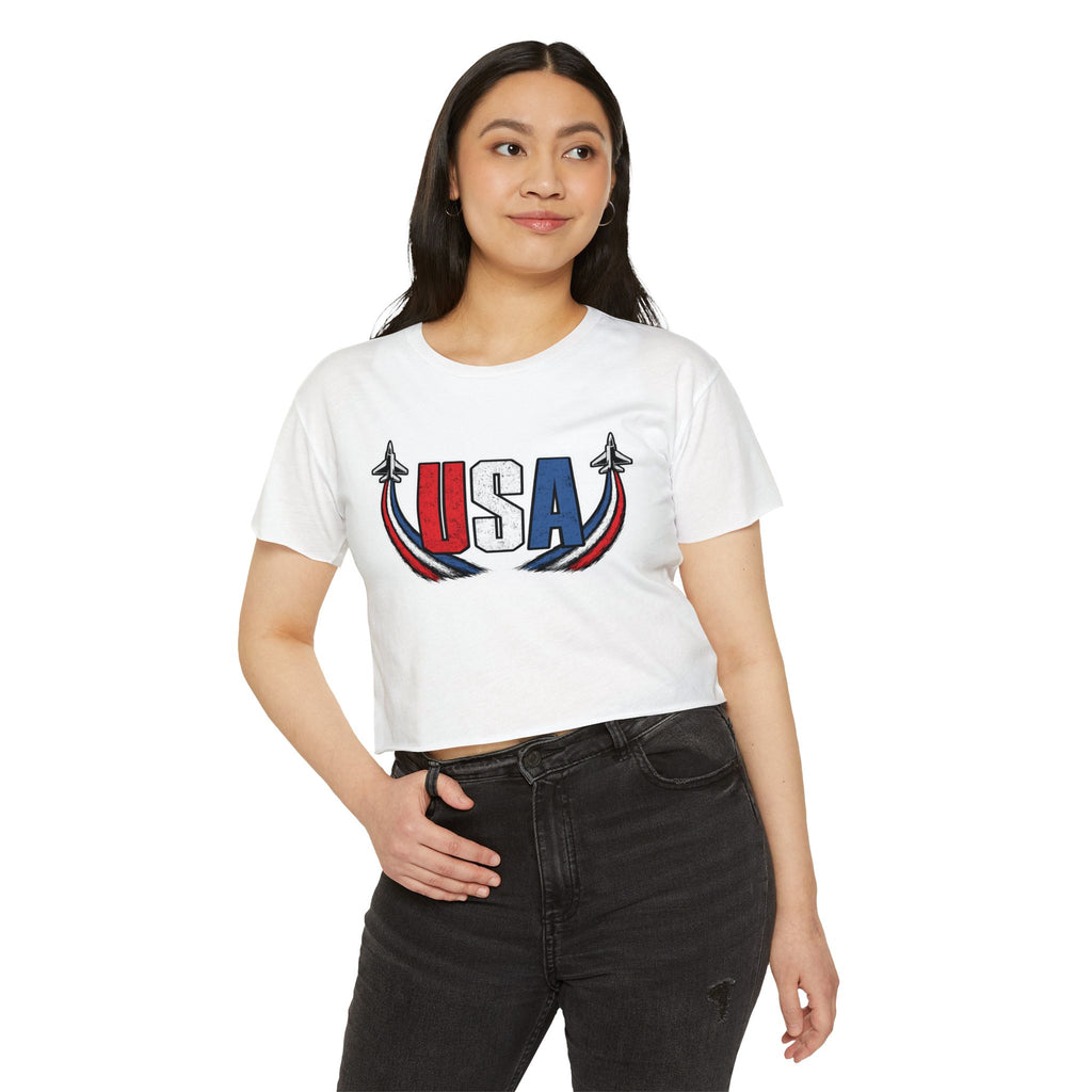 USA Fighter Jets | Patriotic Crop Top