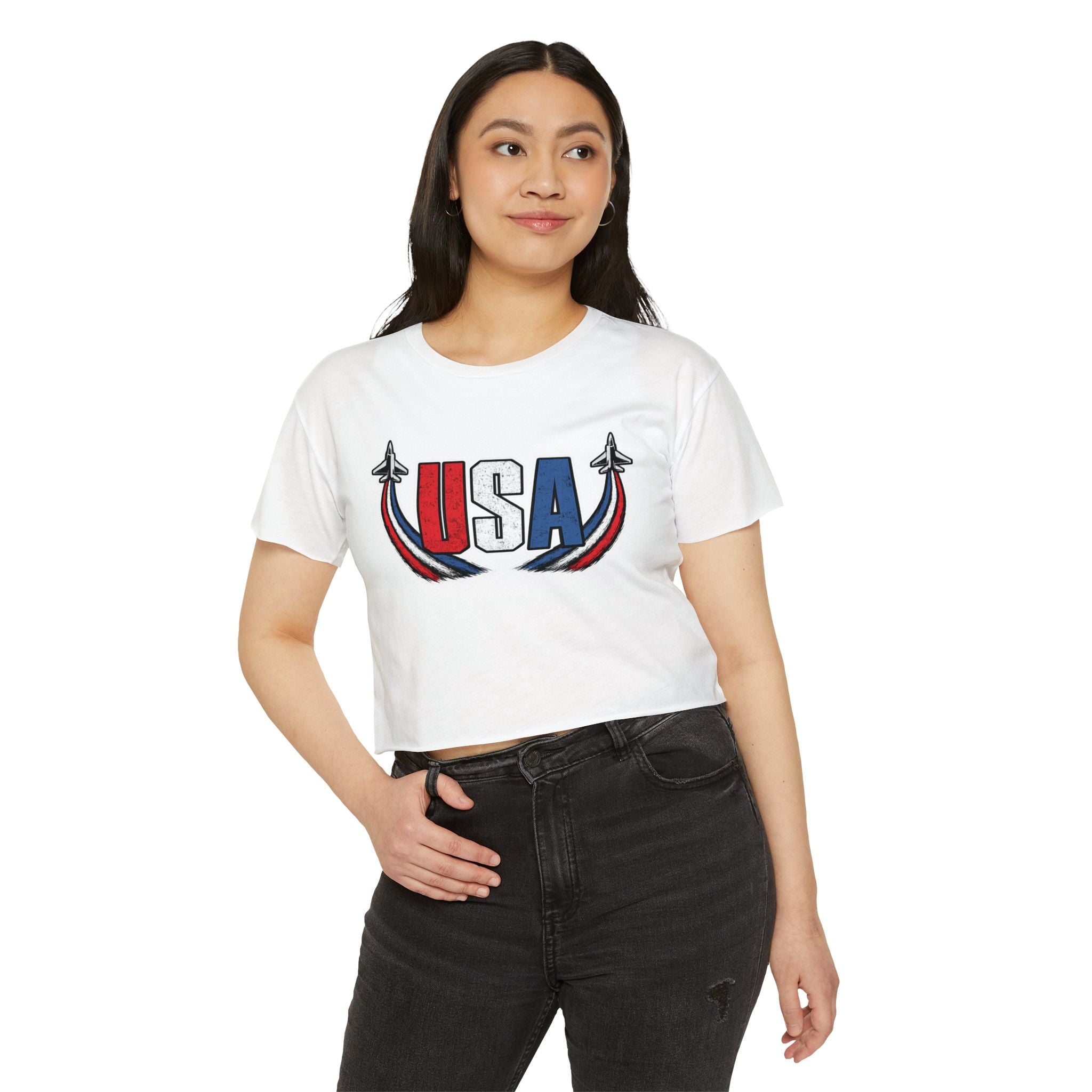 USA Fighter Jets | Patriotic Crop Top
