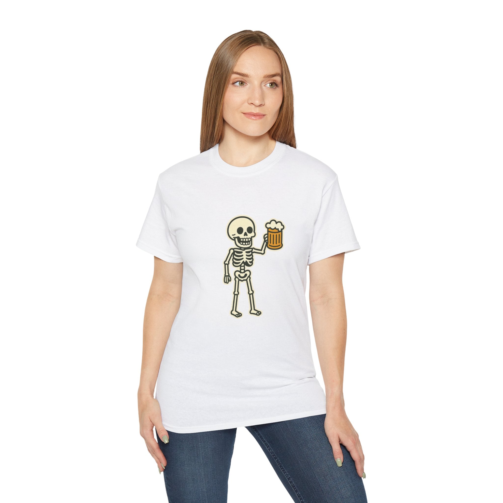 Skeleton with Beer Unisex Tee