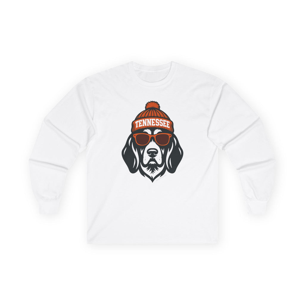 Tennessee Hound with Glasses and Hat Long Sleeve Tee | Tennessee Volunteers Smokey with Glasses and Hat