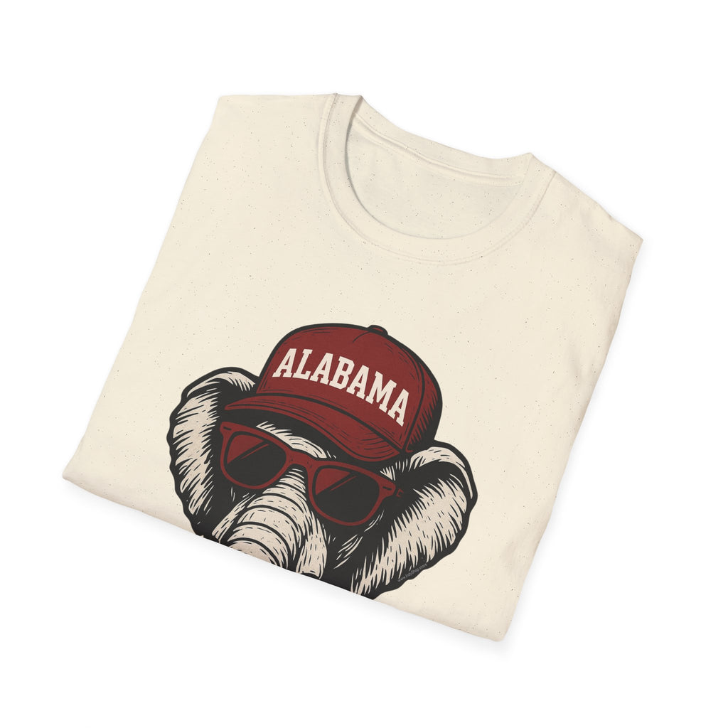 Alabama Elephant Graphic T-Shirt | Elephant with Glasses and Hat