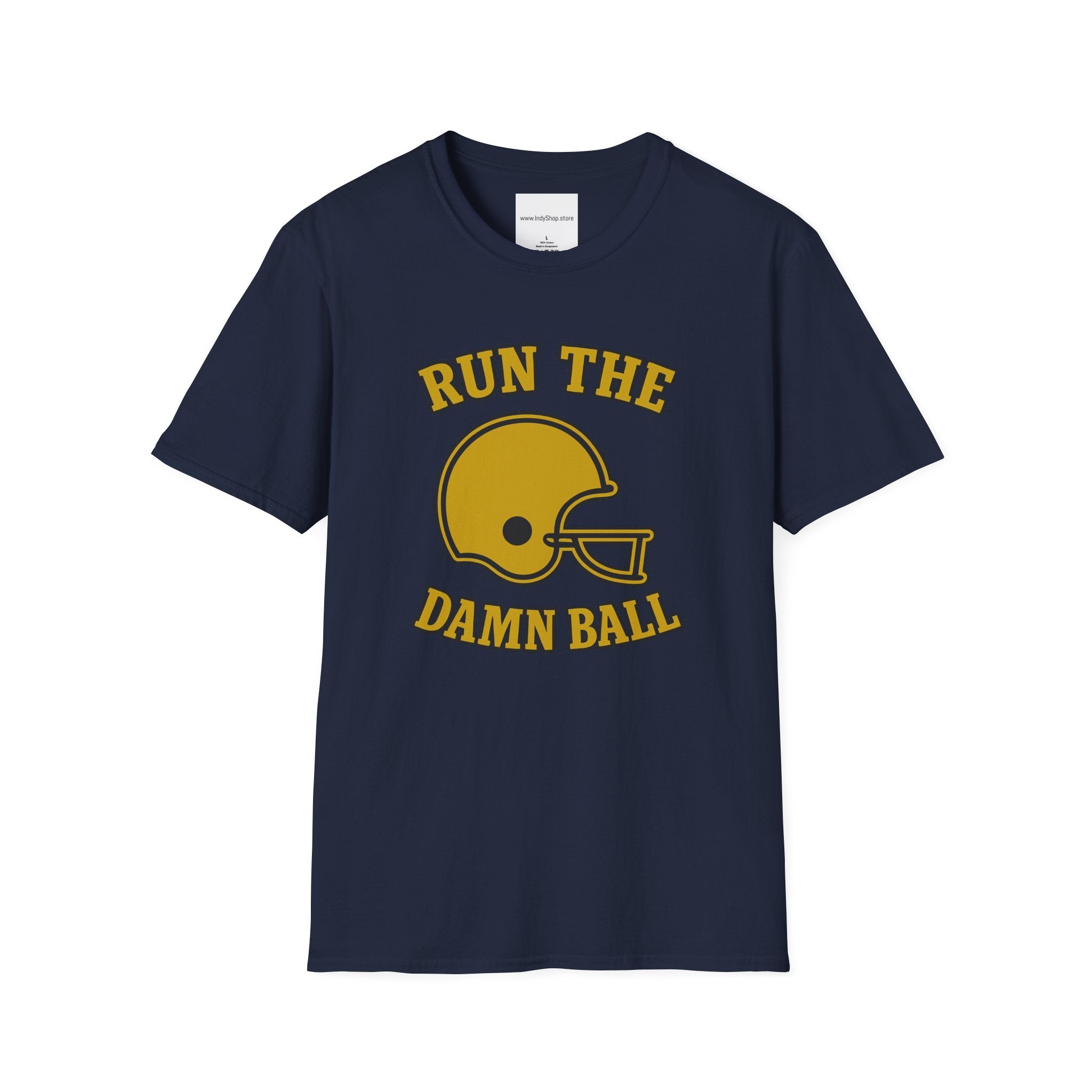 Run the Damn Ball Black and Gold Unisex Graphic T-Shirt
