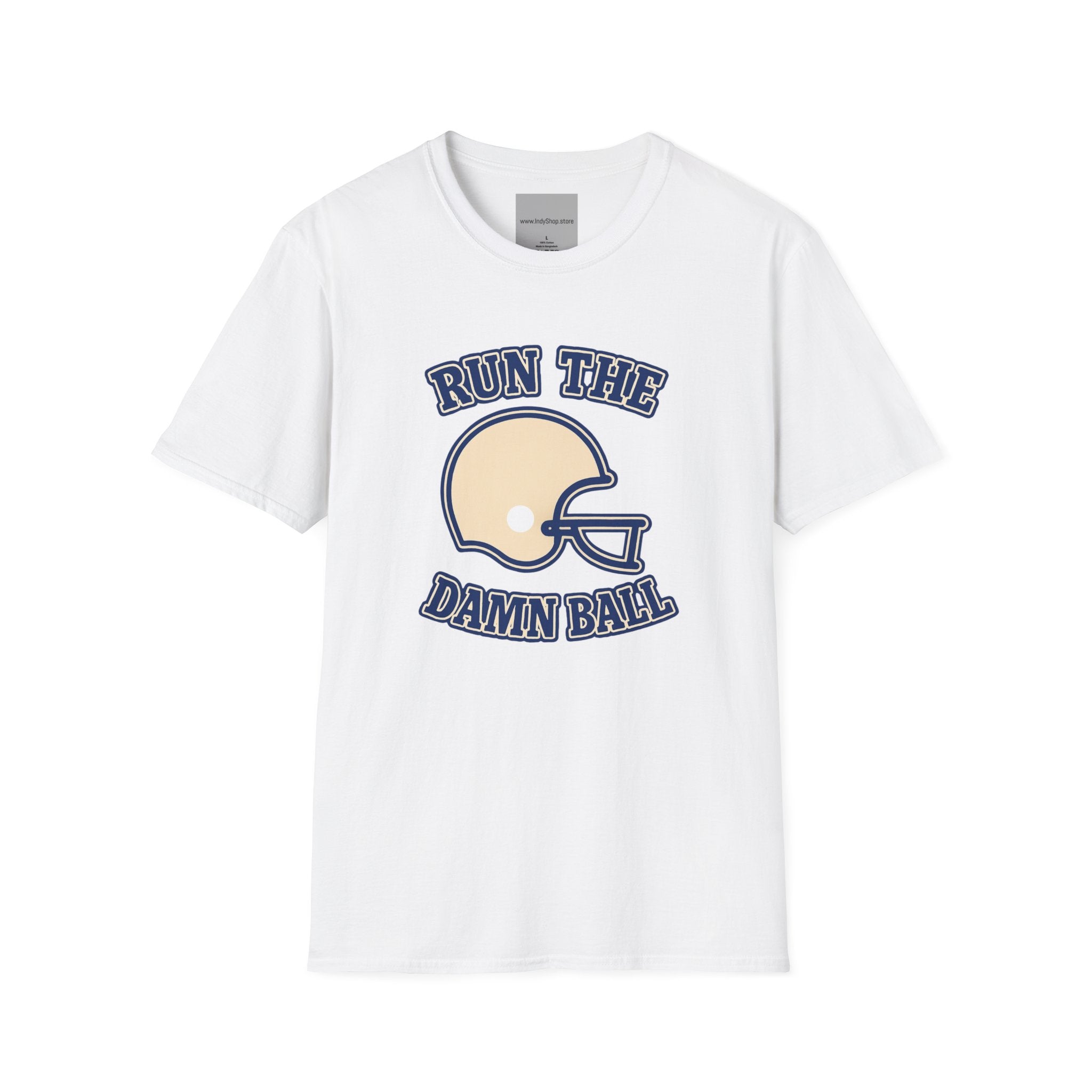 Run the Damn Ball Blue and White Unisex Graphic T-Shirt