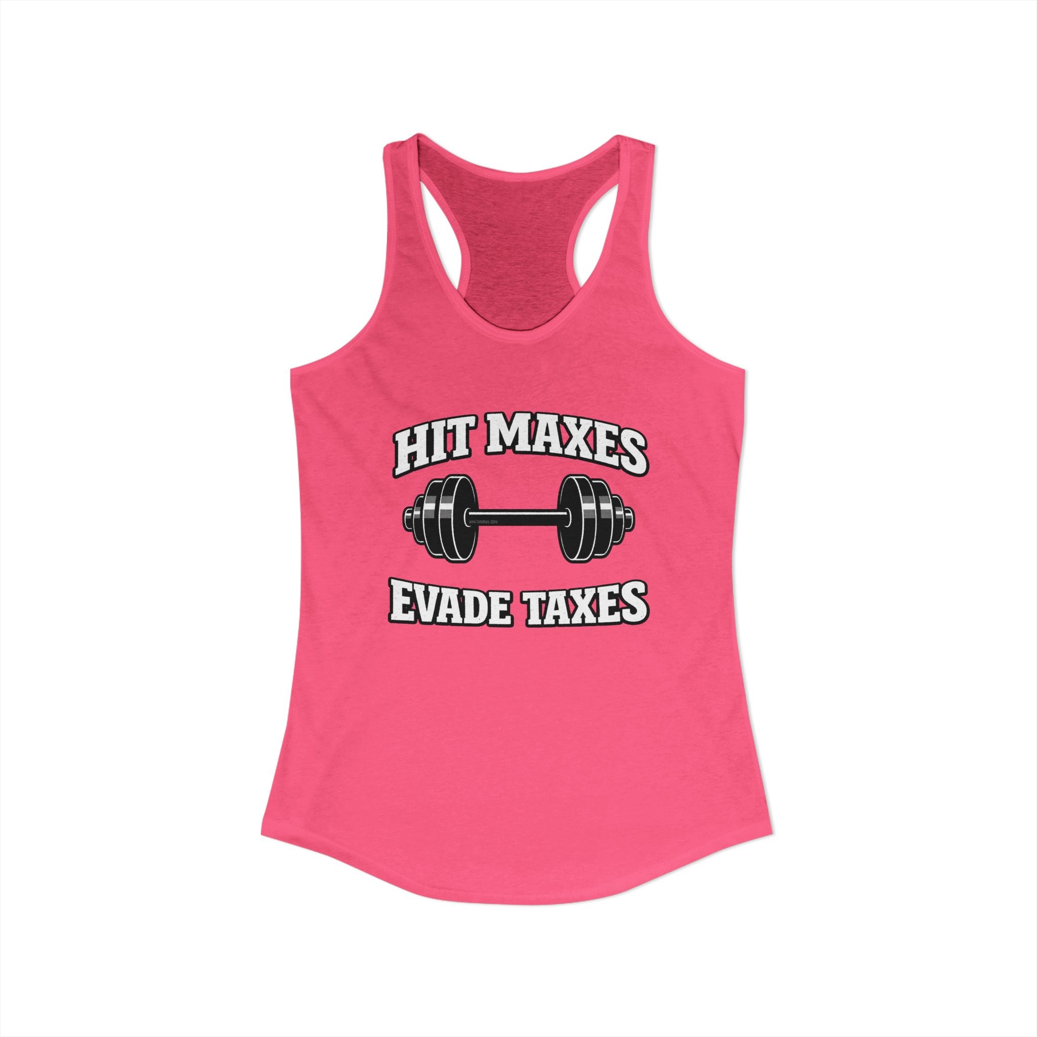 Hit Maxes Evade Taxes Racerback Tank