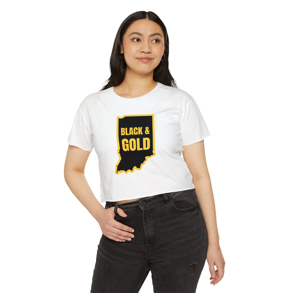 Black & Gold Women's Crop Top