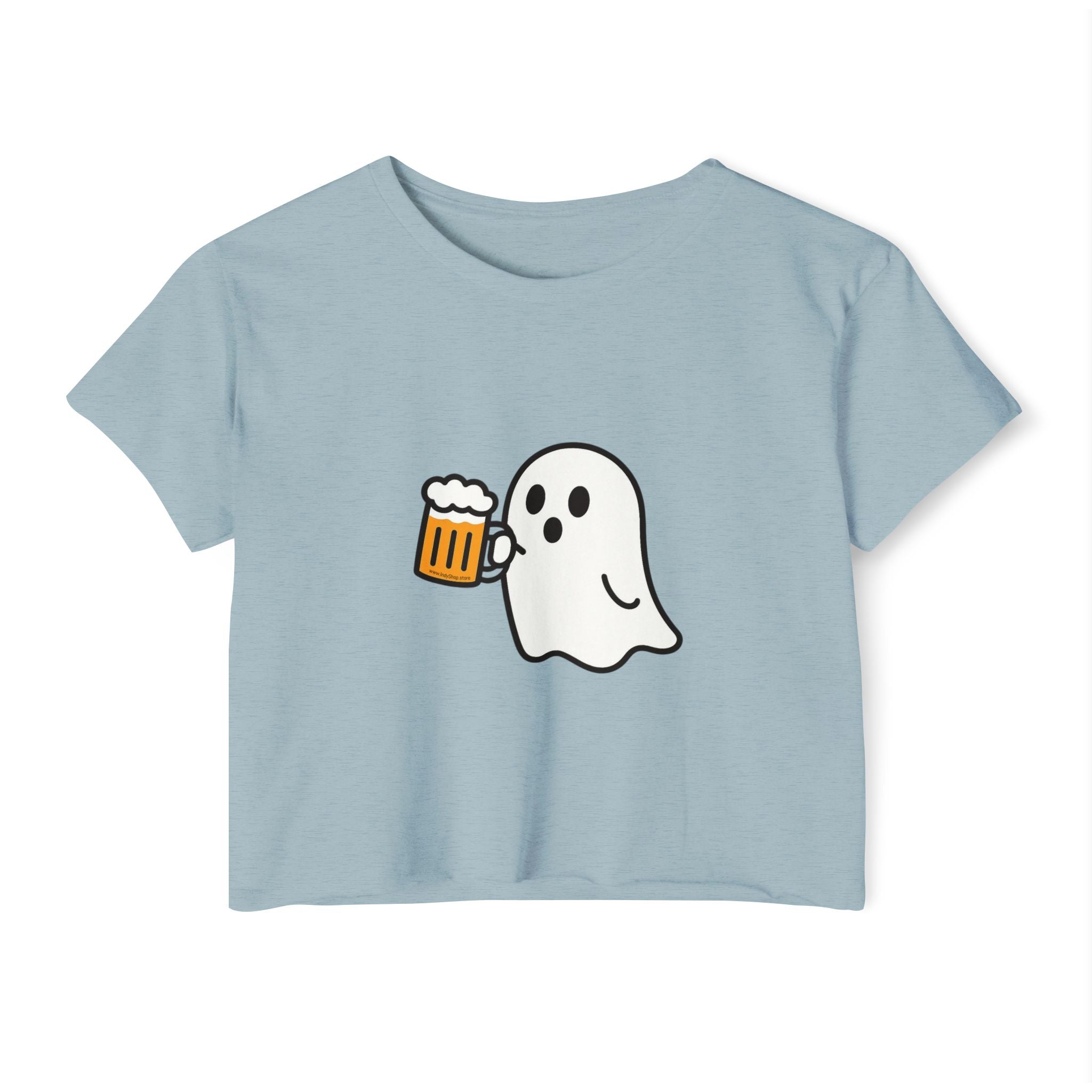 Ghost with Beer Crop Top