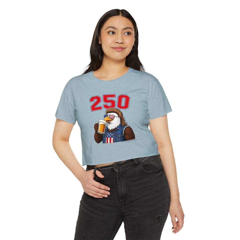 Patriotic Eagle with Beer 250 | Crop Top