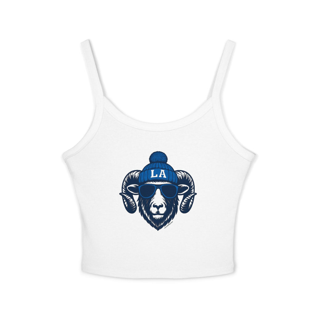 Los Angeles Rams Women's Tank Top | Spaghetti Strap Tank Top | LA Ram with Glasses and Hat
