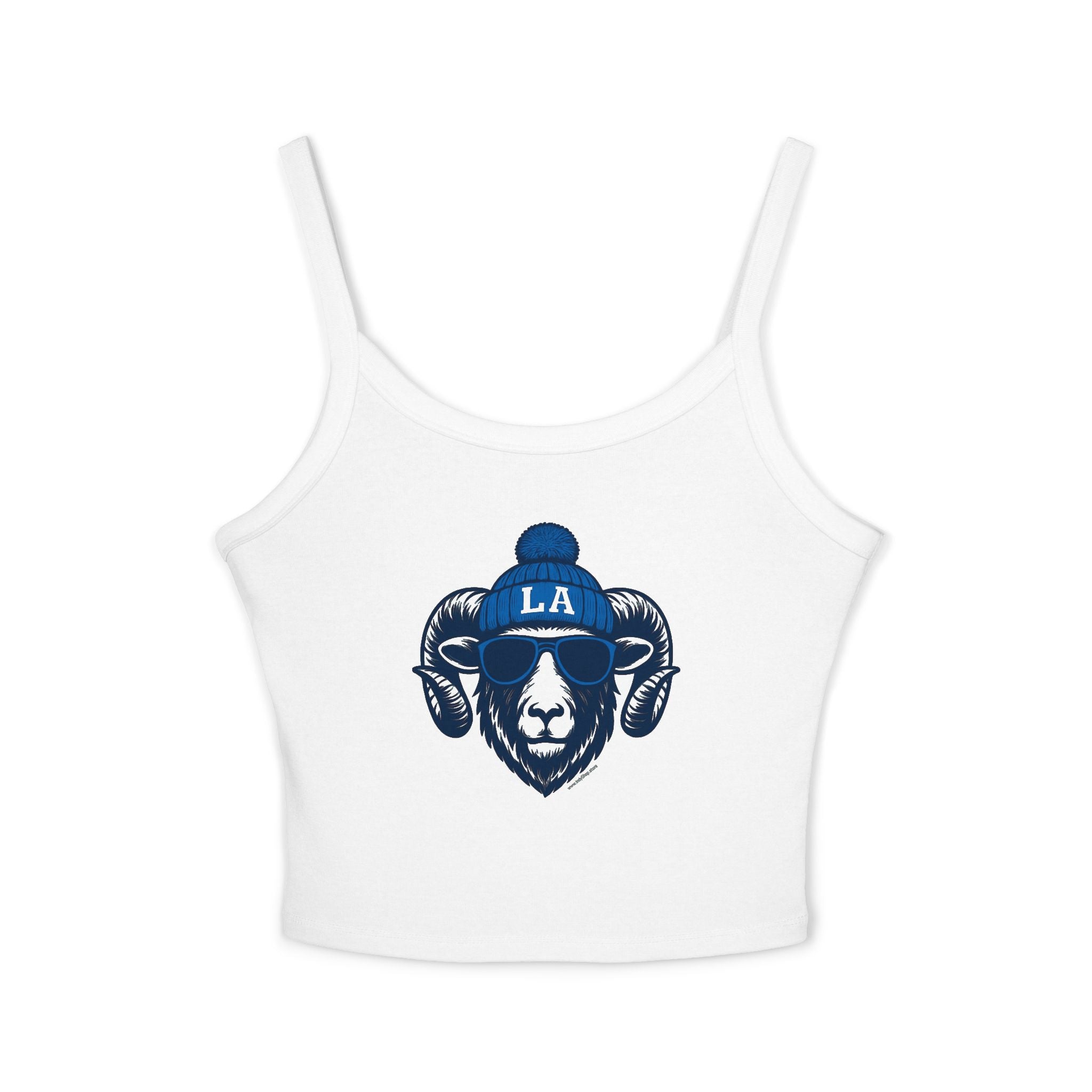 Los Angeles Rams Women's Tank Top | Spaghetti Strap Tank Top | LA Ram with Glasses and Hat