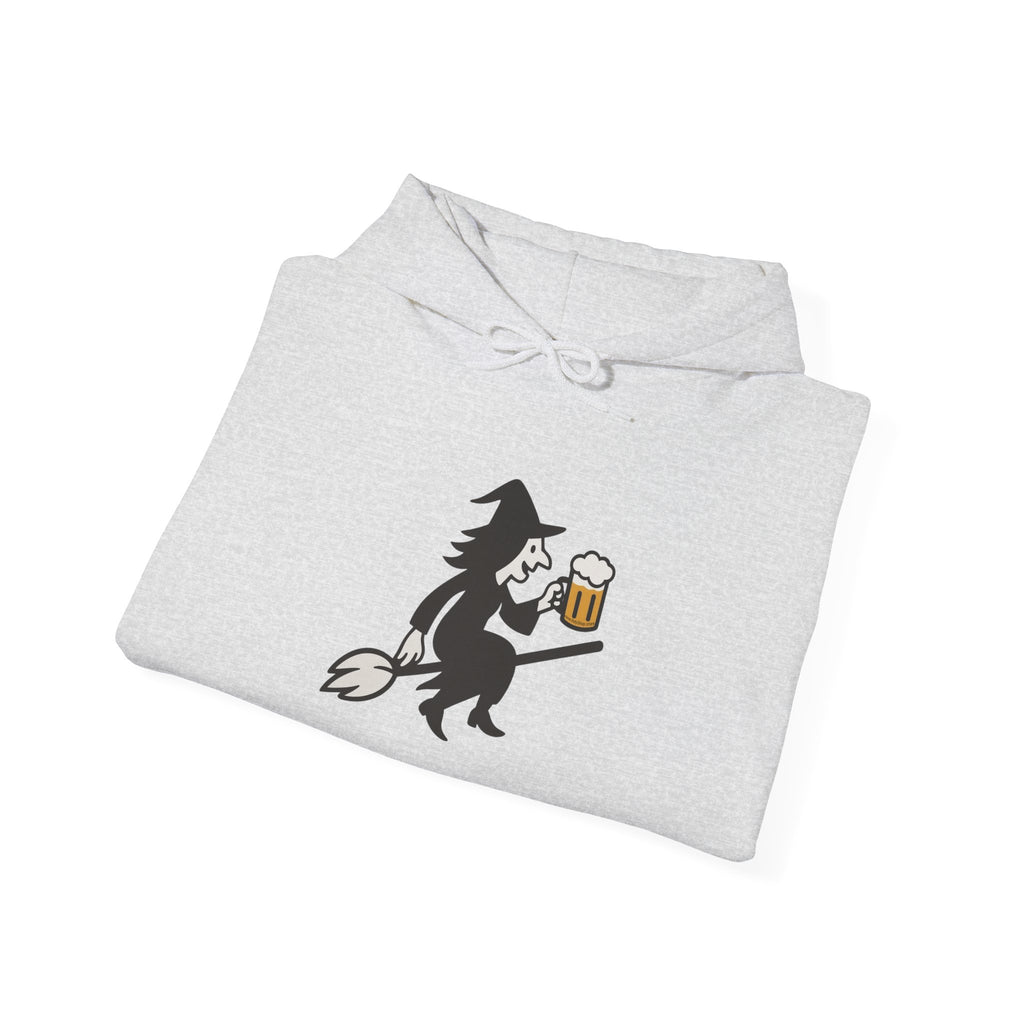 Witch Drinking Beer Hoodie – Unisex Heavy Blend Sweatshirt