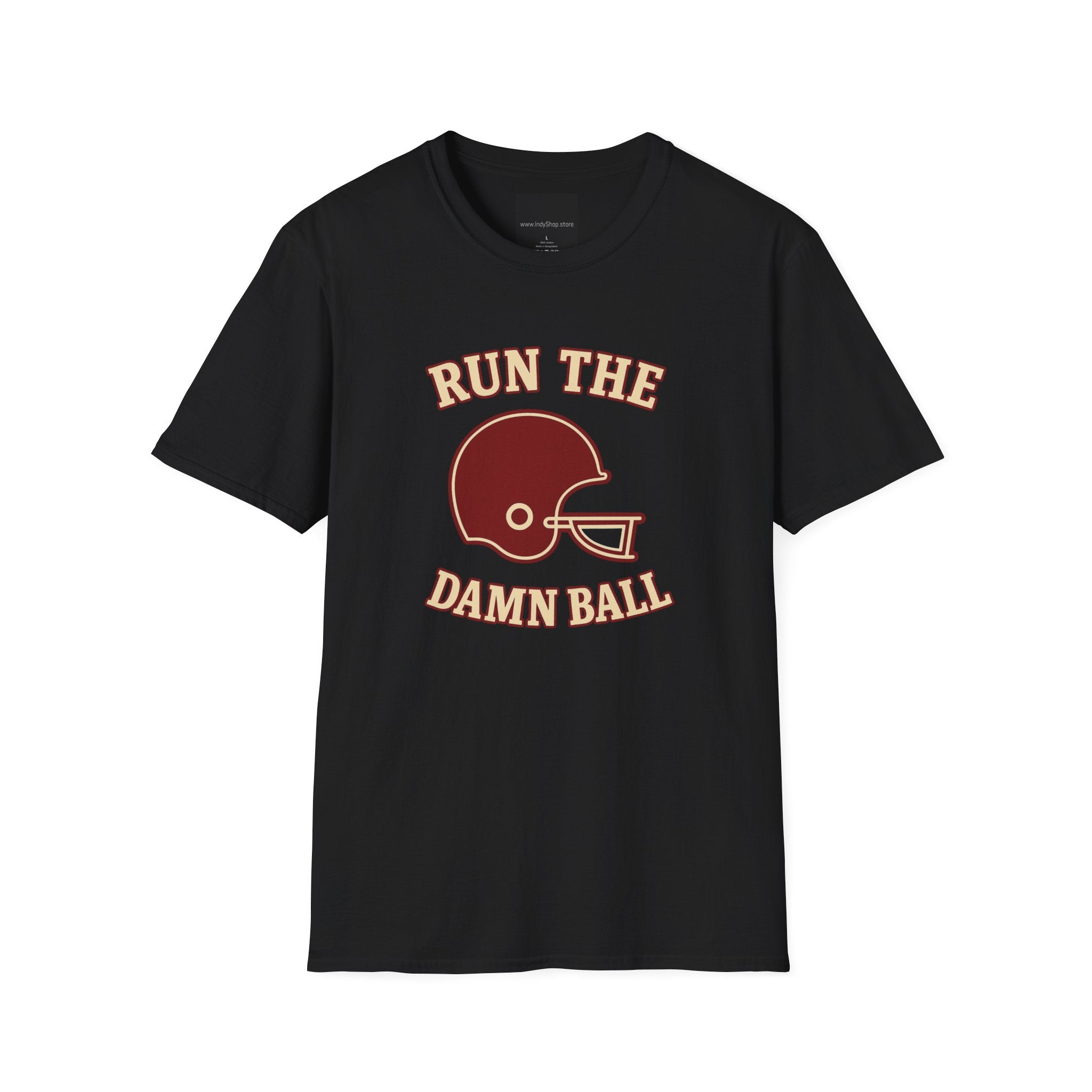 Run the Damn Ball Cream and Crimson Unisex Graphic T-Shirt