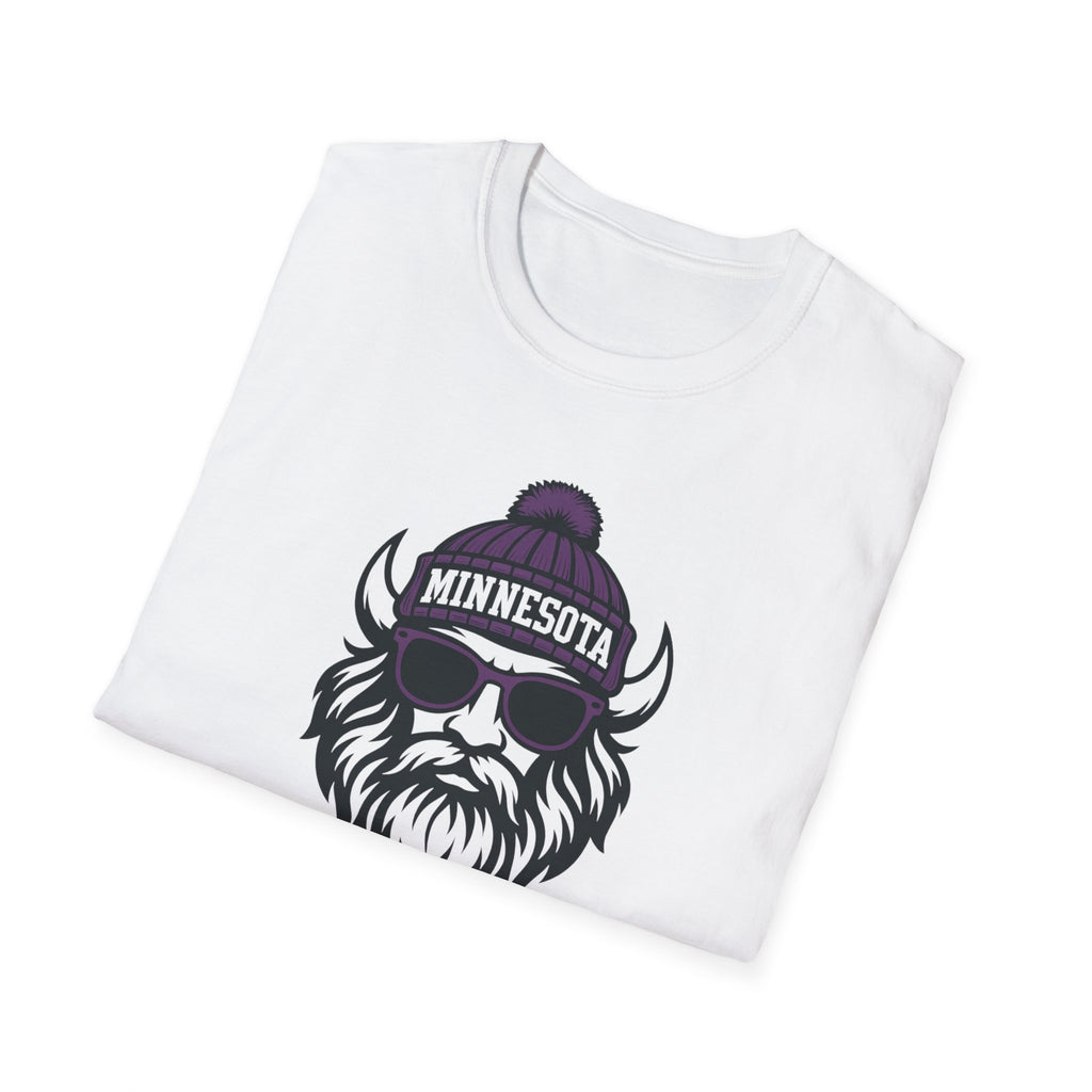 Minnesota Vikings Graphic T-Shirt | Viking with Glasses and Hat