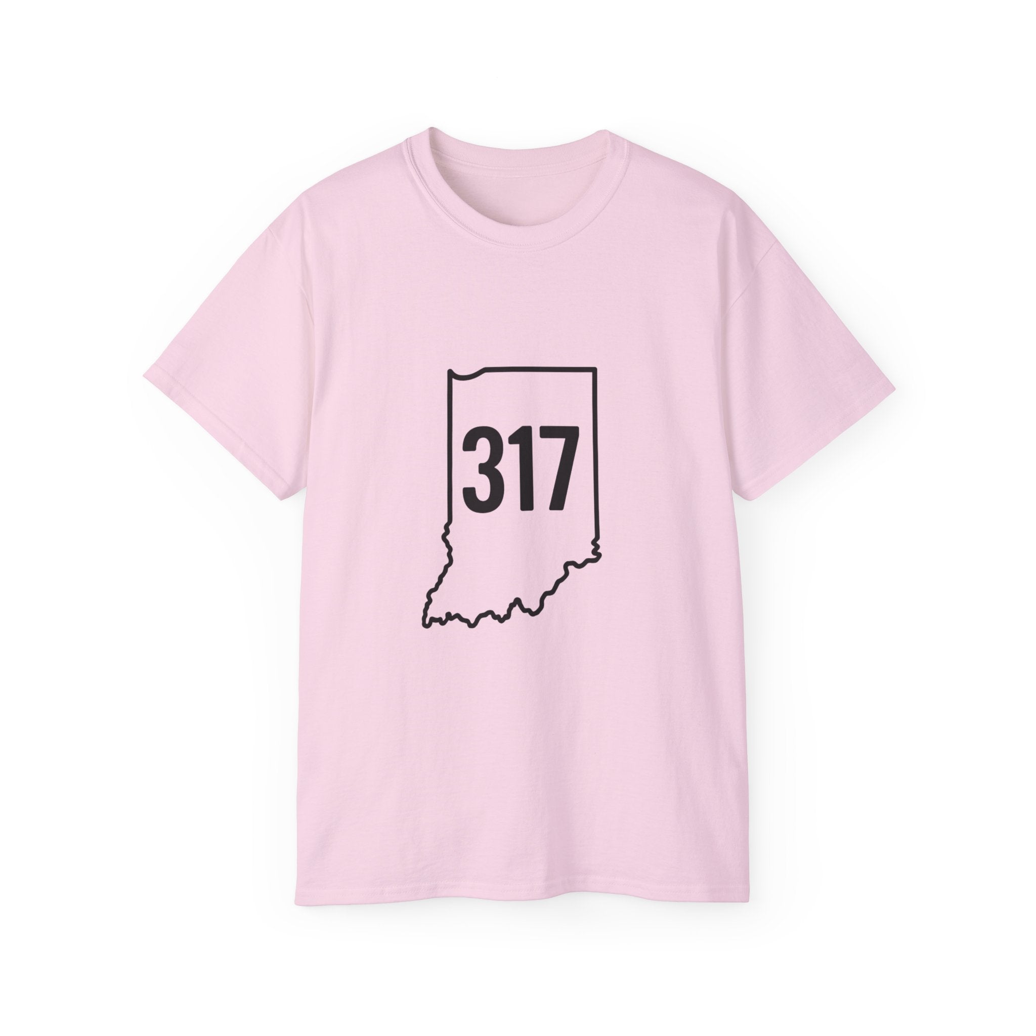 Indiana 317 | Black Lettering | Unisex Ultra Cotton Tee | Casual Wear, Gift for Hoosiers, State Pride, Travel Souvenir, Unique Local Apparel