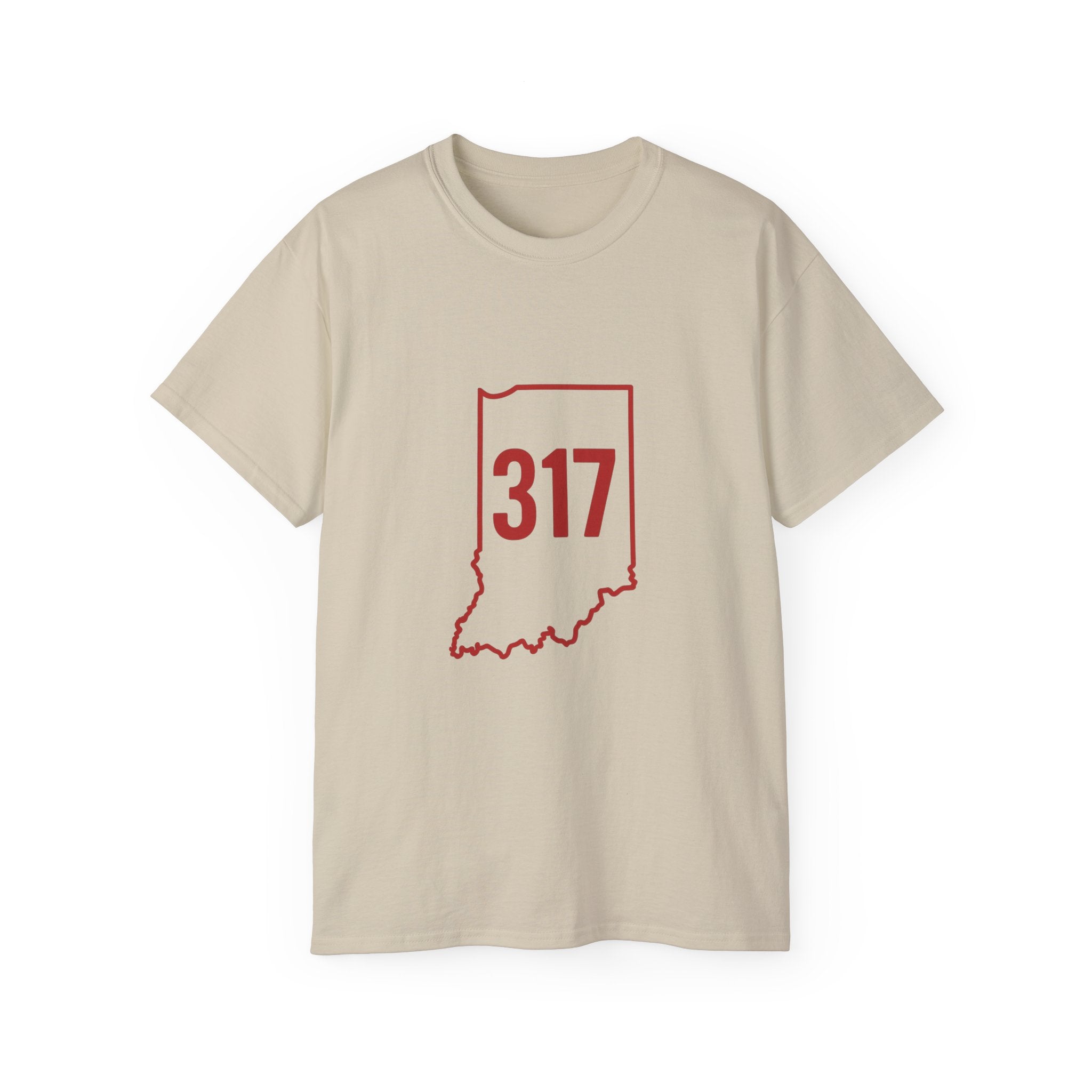 Indiana 317 Unisex Ultra Cotton Tee | Casual Wear, Gift for Hoosiers, State Pride, Travel Souvenir, Unique Local Apparel