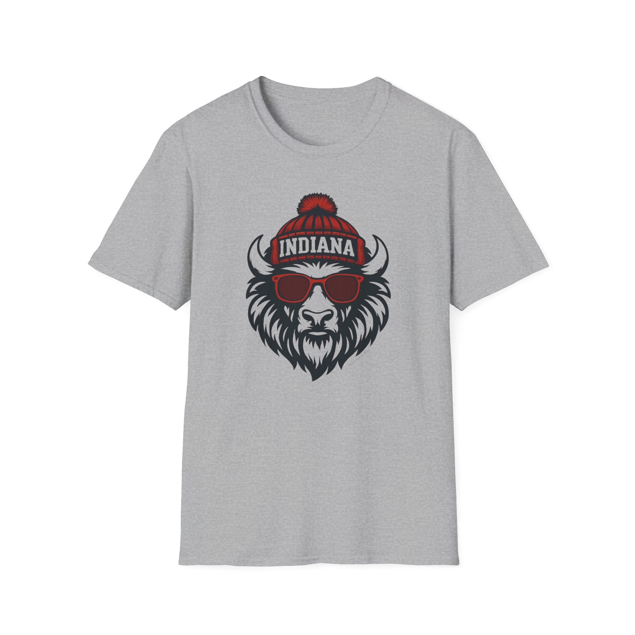 Indiana Hoosiers Bison Graphic T-Shirt | Bison with Hat and Glasses