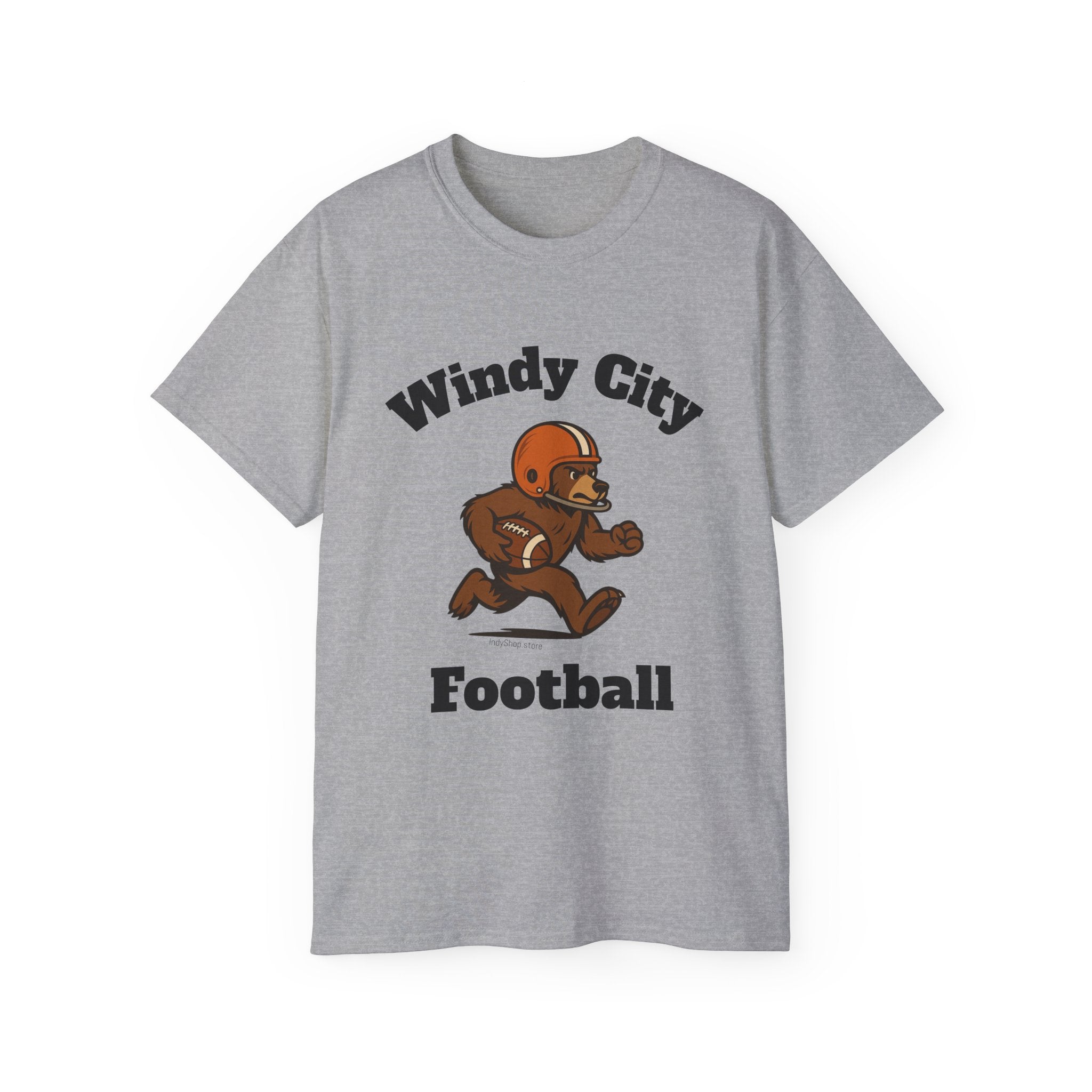 Windy City Bear Running the Football Unisex T-Shirt | Chicago Bears