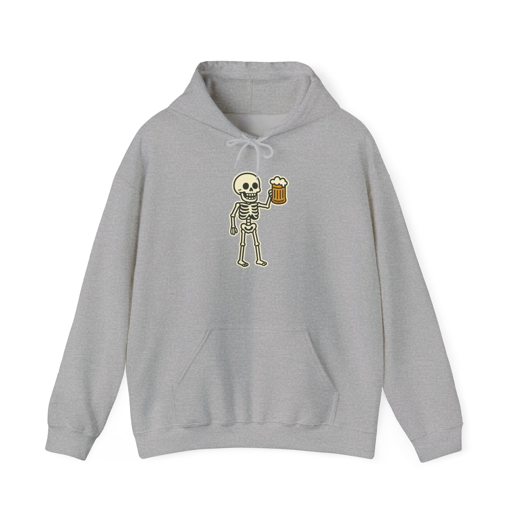 Skeleton Drinking Beer Hoodie – Unisex Heavy Blend Sweatshirt