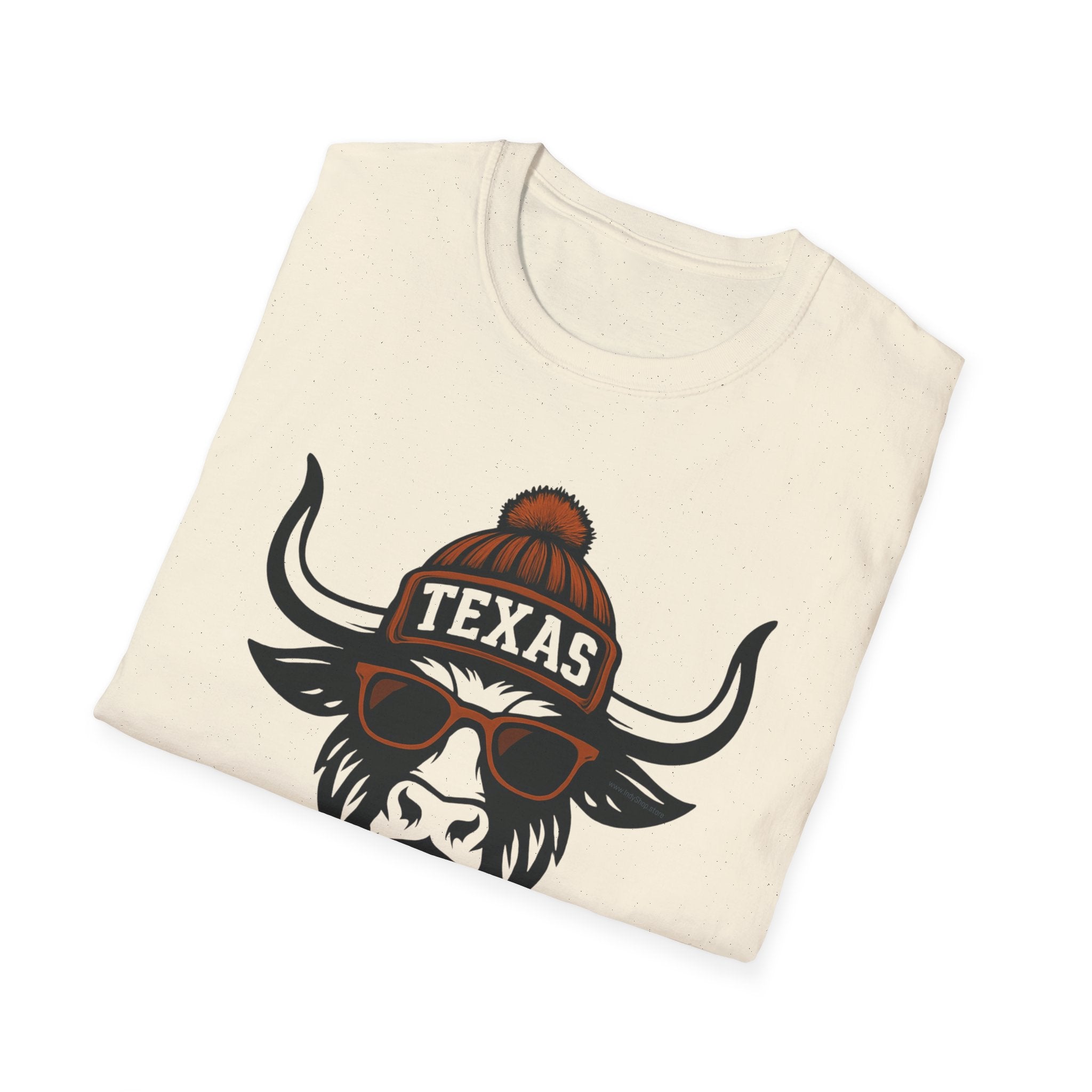 Texas Longhorn Graphic T-Shirt | Longhorn with Glasses and Hat